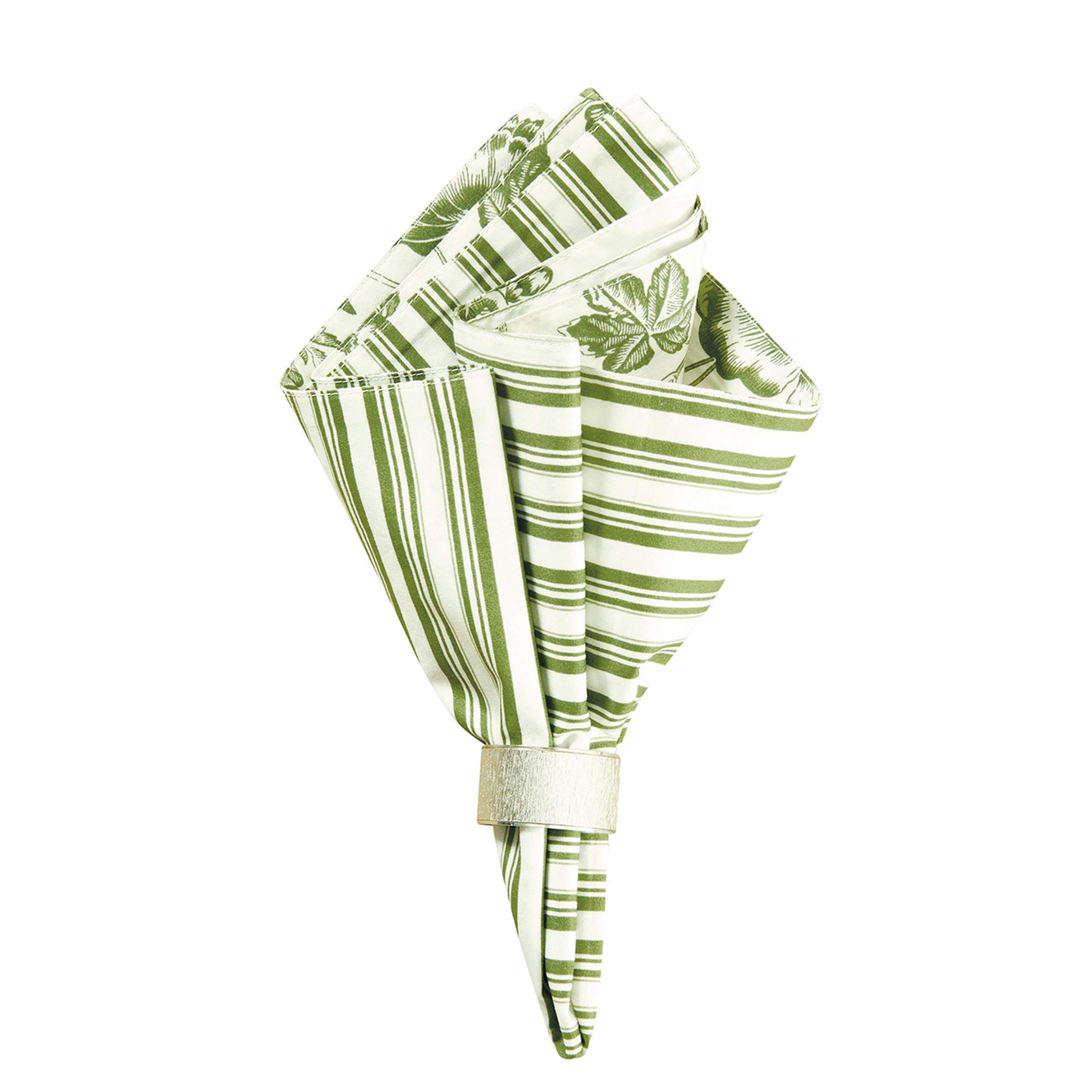 C&F Home Colonial Williamsburg Devon Moss Reversible Cotton Napkin - 18x18 Inches, Machine Washable, Green - Perfect for Dinner Parties, Holiday Tablescapes & Everyday Dining