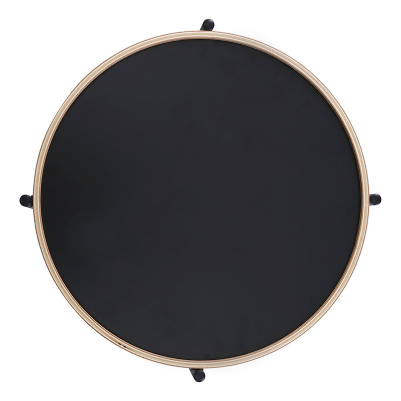 TANIX Round Black Side Table - Modern End Table for Living Room, Bedroom, or Office - Small Accent Table for Coffee, Books, and Decor