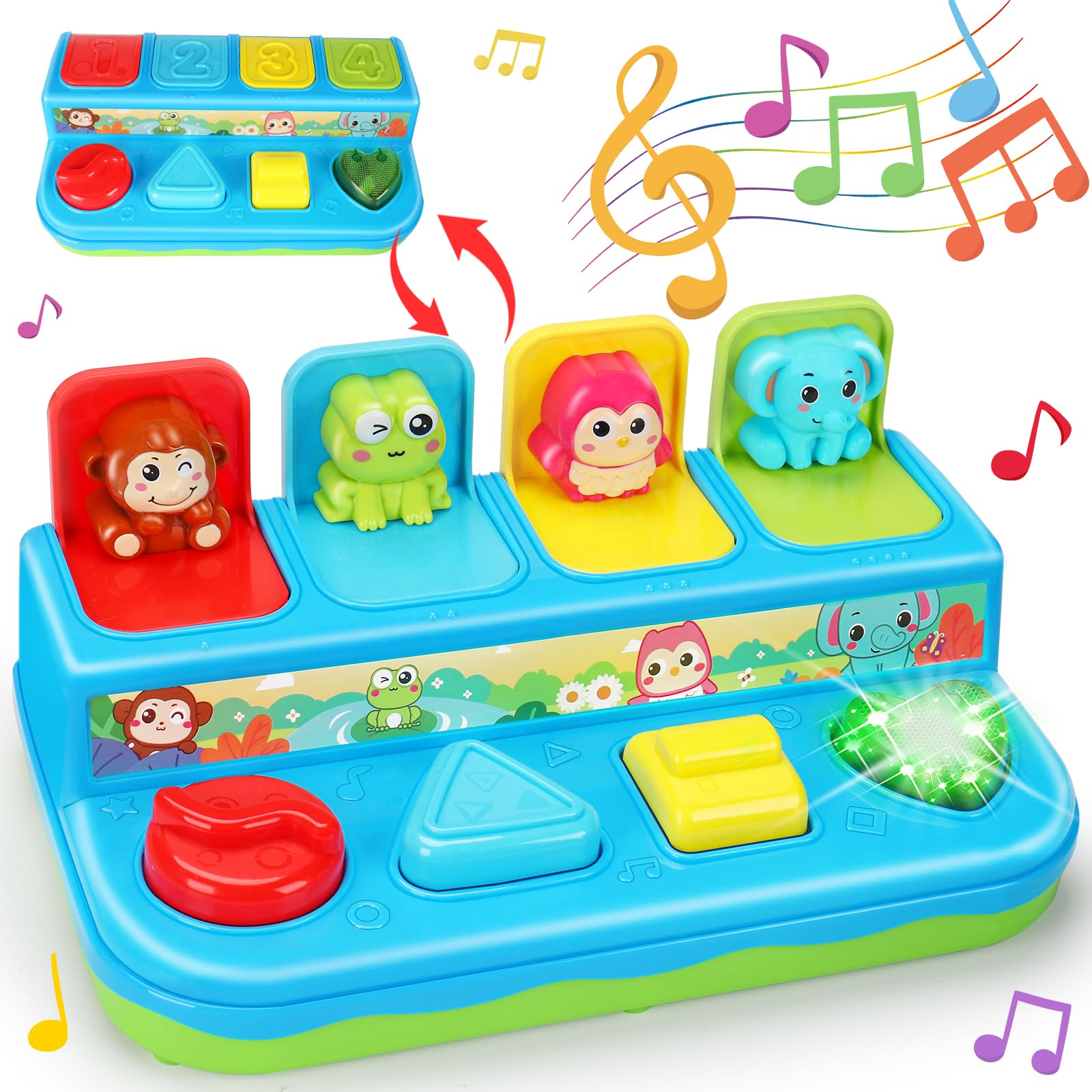 Montessori Pop Up Animal Educational Toys for 1 Year Old | Cause and Effect Baby Toys 6-18 Months | Interactive Sensory Learning Toy for Boys & Girls 0-3 Years | Easter Birthday Gift | Perfect for Early Childhood Development & Playtime Fun