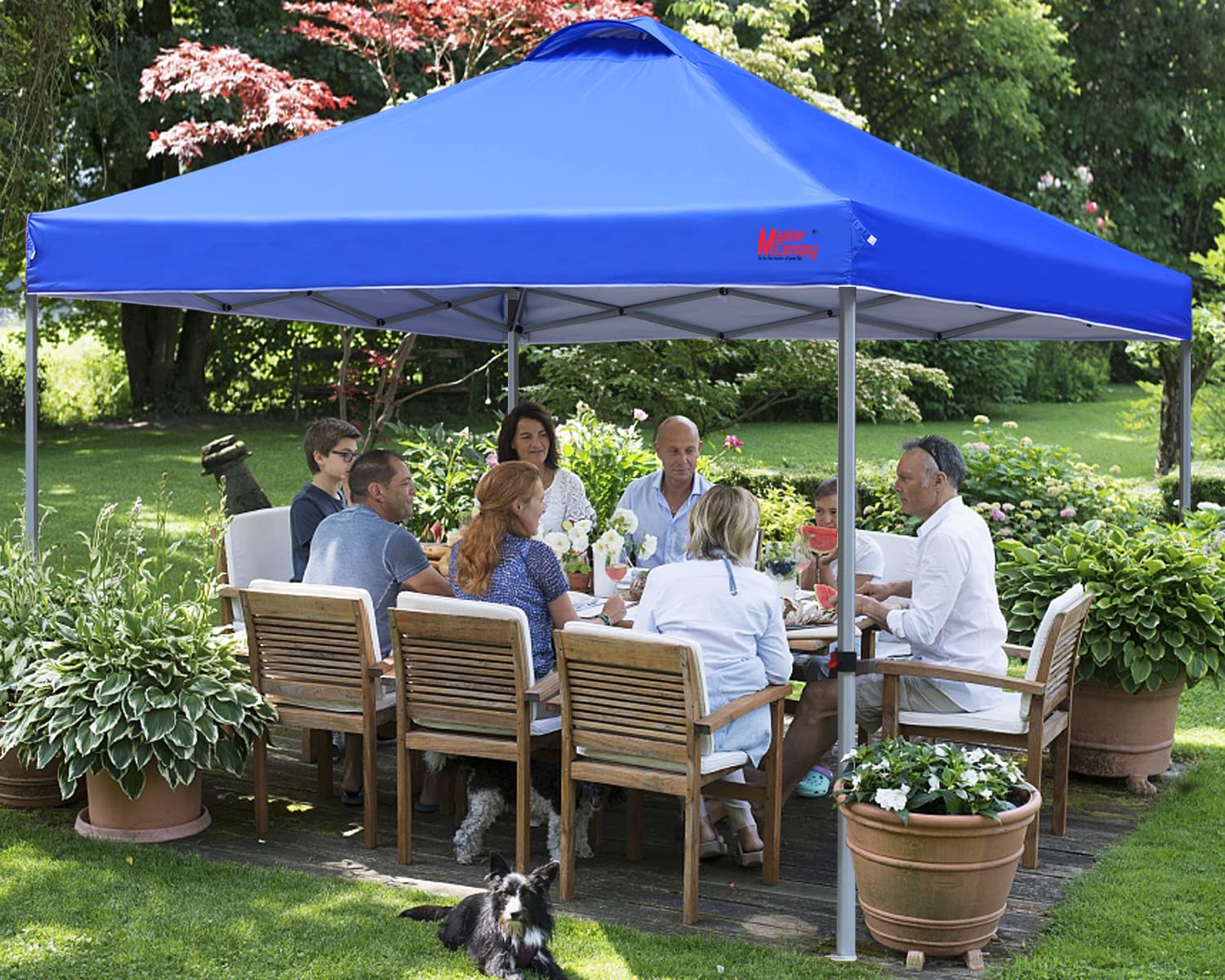 MASTERCANOPY Heavy-Duty Pop-Up Canopy Tent with Carry Bag - Blue | Perfect for Outdoor Events, Camping, Beach Parties & Tailgating