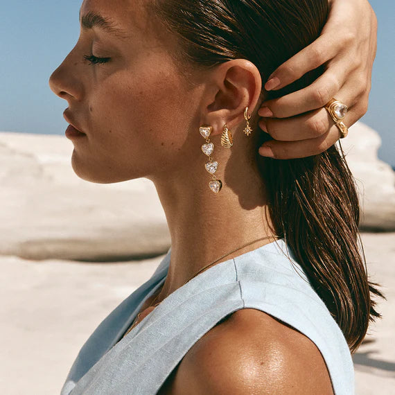 FAIRLEY Amore Cocktail Earrings - Elegant Dangle Earrings for Women, Perfect for Parties, Weddings & Evening Events | Gold-Plated Fashion Jewelry Gift