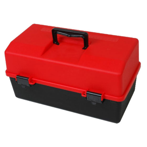 Compact Red and Black Plastic First Aid Kit Box with Removable Tray - Perfect for Home, Office, Car Emergency & Travel First Aid Supplies Storage