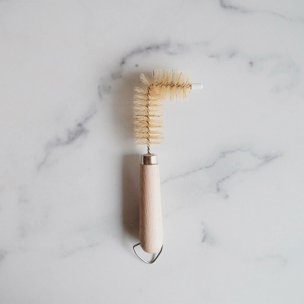 Essential Everyday Angled Bristle Bottle Brush - Heavy Duty Cleaning for Baby Bottles, Water Bottles & Narrow Containers - Perfect for Home, Kitchen & Travel Use