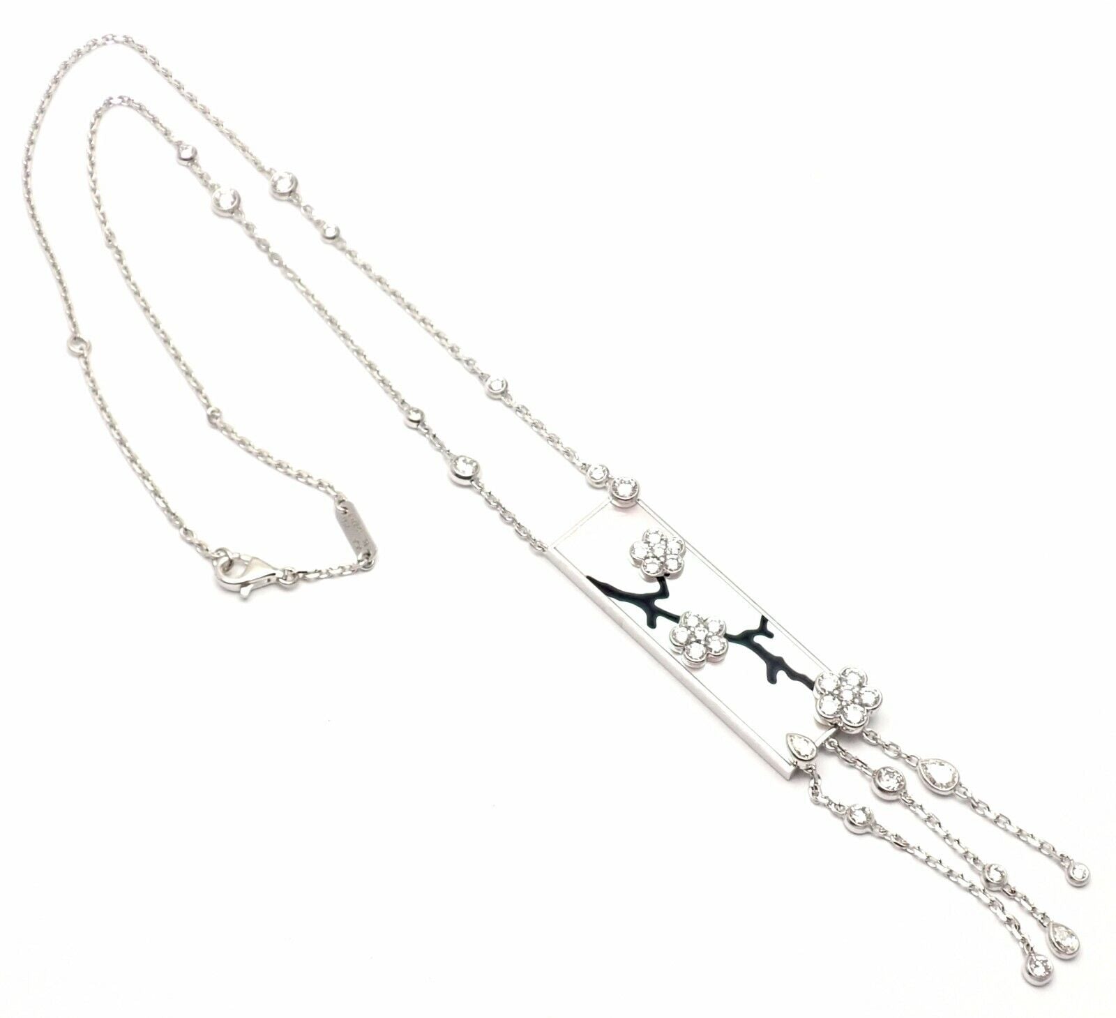 Authentic Van Cleef & Arpels Miroir Des Eaux 18k Gold Diamond Mother of Pearl Necklace - Luxury Jewelry Gift for Women, Perfect for Weddings & Special Occasions