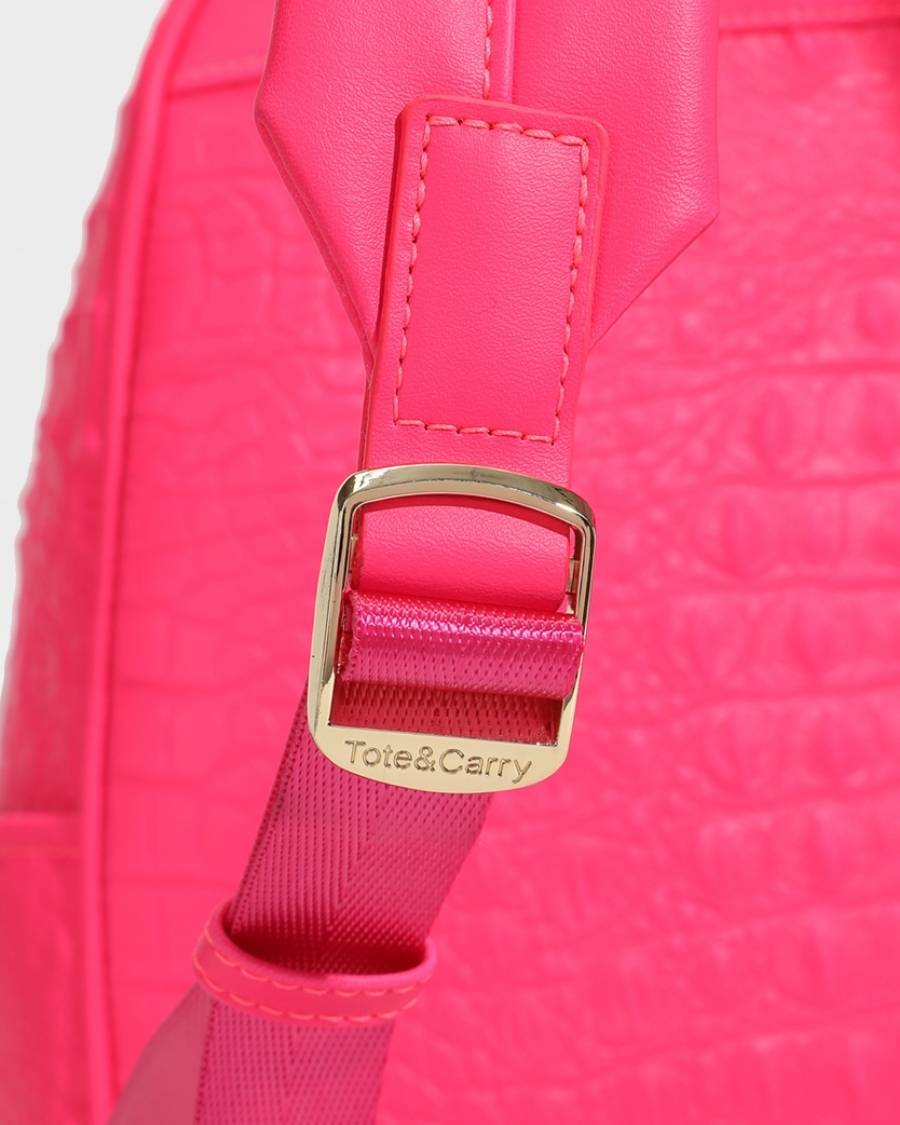 Apollo 2 BFF Backpack - Waterproof School Backpack for Girls, Neon Pink College Bookbag with USB Charging Port - Perfect for School, Travel & Daily Use