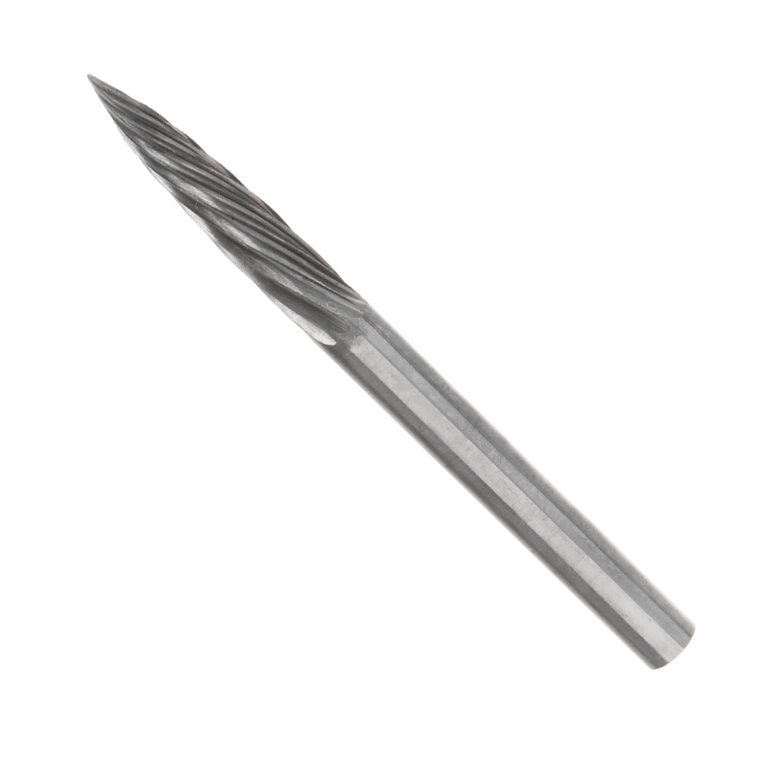 Utoolmart Tungsten Carbide Rotary Files - 3mm Shank Single Cut Top Toothed Conical Burr Set for Die Grinder, Wood Carving & Metal Polishing - Perfect for DIY Projects, Jewelry Making & Automotive Repair (1pc)
