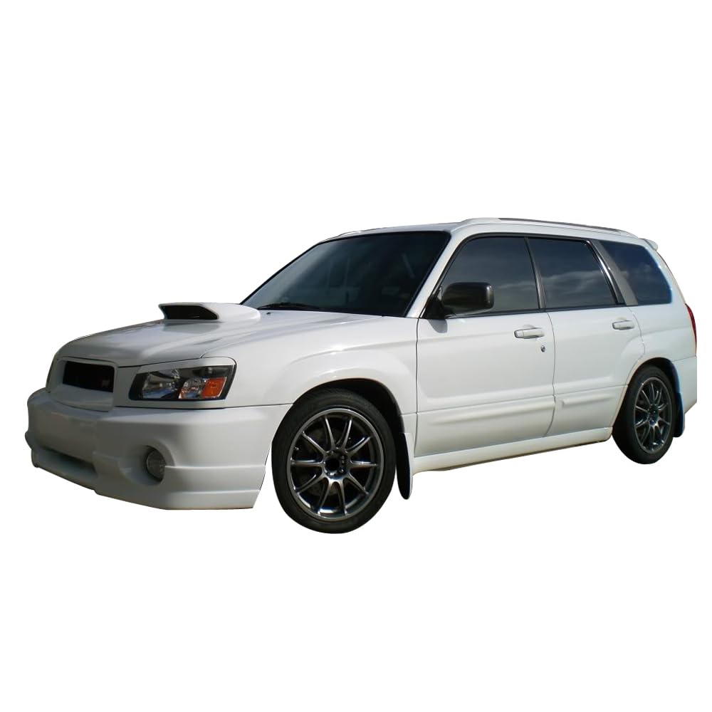 IKON MOTORSPORTS Front Bumper Lip Spoiler for 2003-2005 Subaru Forester SG5 | DS Style PU Black Splitter | Enhances Aerodynamics & Sporty Look | Perfect for Street Racing & Car Shows