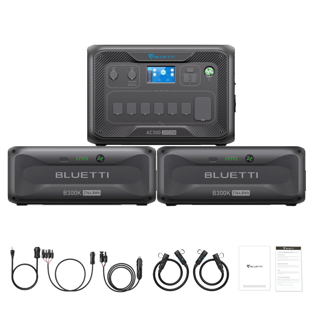 BLUETTI AC300 + B300K Solar Power Station | 3000W 3072Wh Home Battery Backup System for Emergency Power, Camping & Off-Grid Living