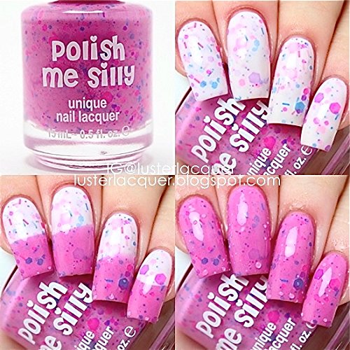 Dreaming in Pink Color Changing UV Blacklight Thermal Nail Polish - Custom Indie Glitter Nail Lacquer for Parties, Raves & Special Occasions