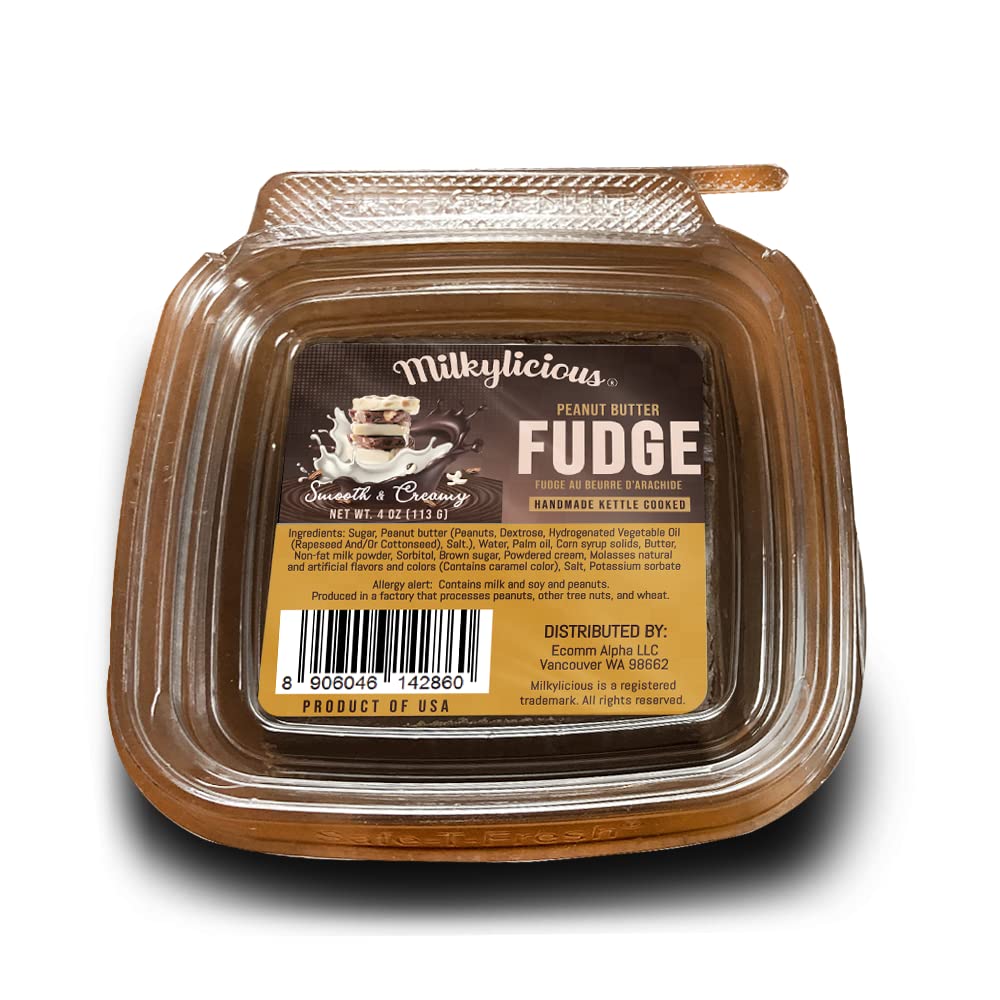 Handmade Creamy Peanut Butter Fudge - Old Fashioned Kettle Cooked in Small Batches, Individually Wrapped (1/4 Pound) | Rich & Delicious Homemade Candy for Gifts, Parties & Dessert Lovers