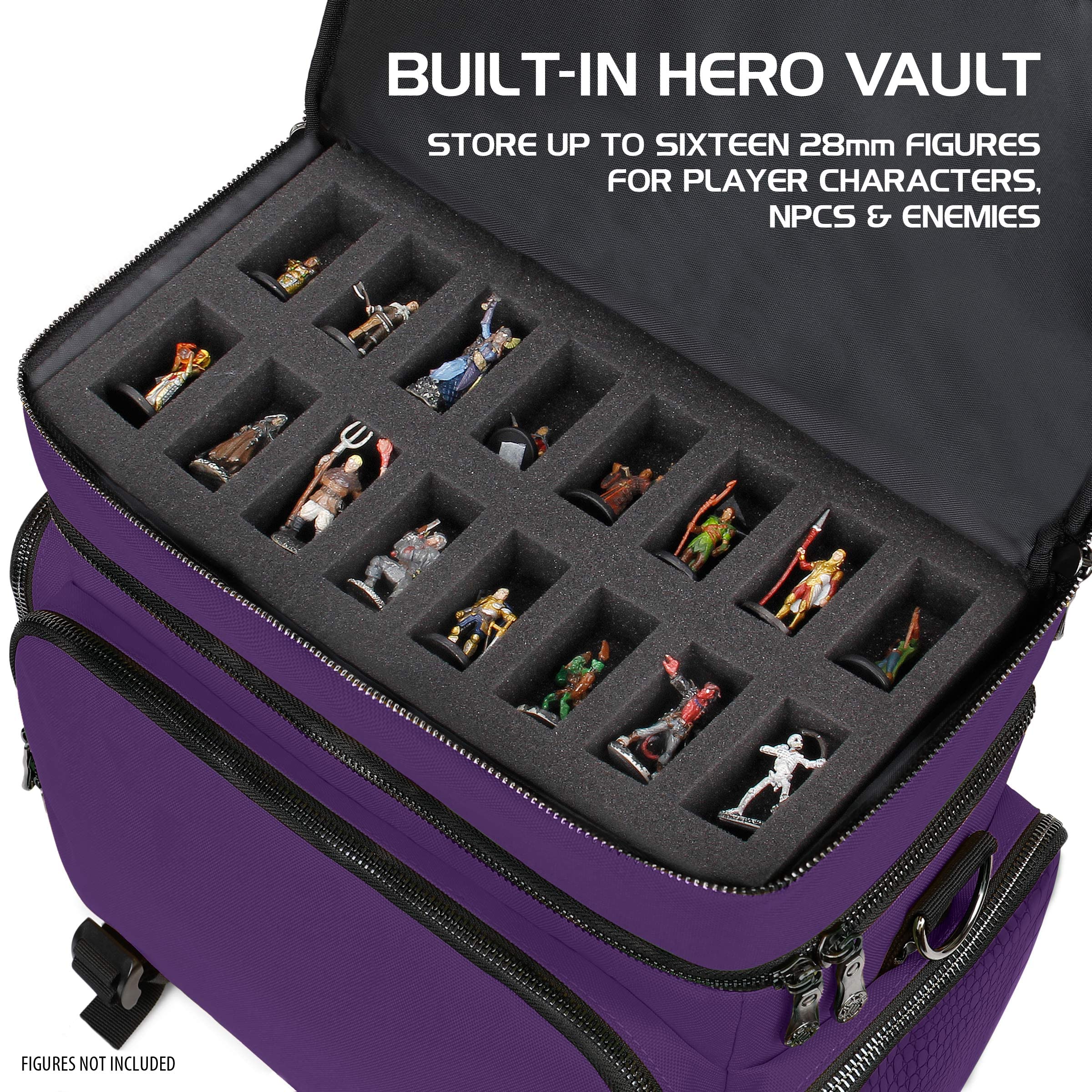Dungeons & Dragons Collector's Edition Travel Bag - DND Battle Mat Holder with Dice Pockets & Accessories, Fits 4-8 RPG Books (Purple Dragon) - Perfect for Game Nights, Conventions & Travel