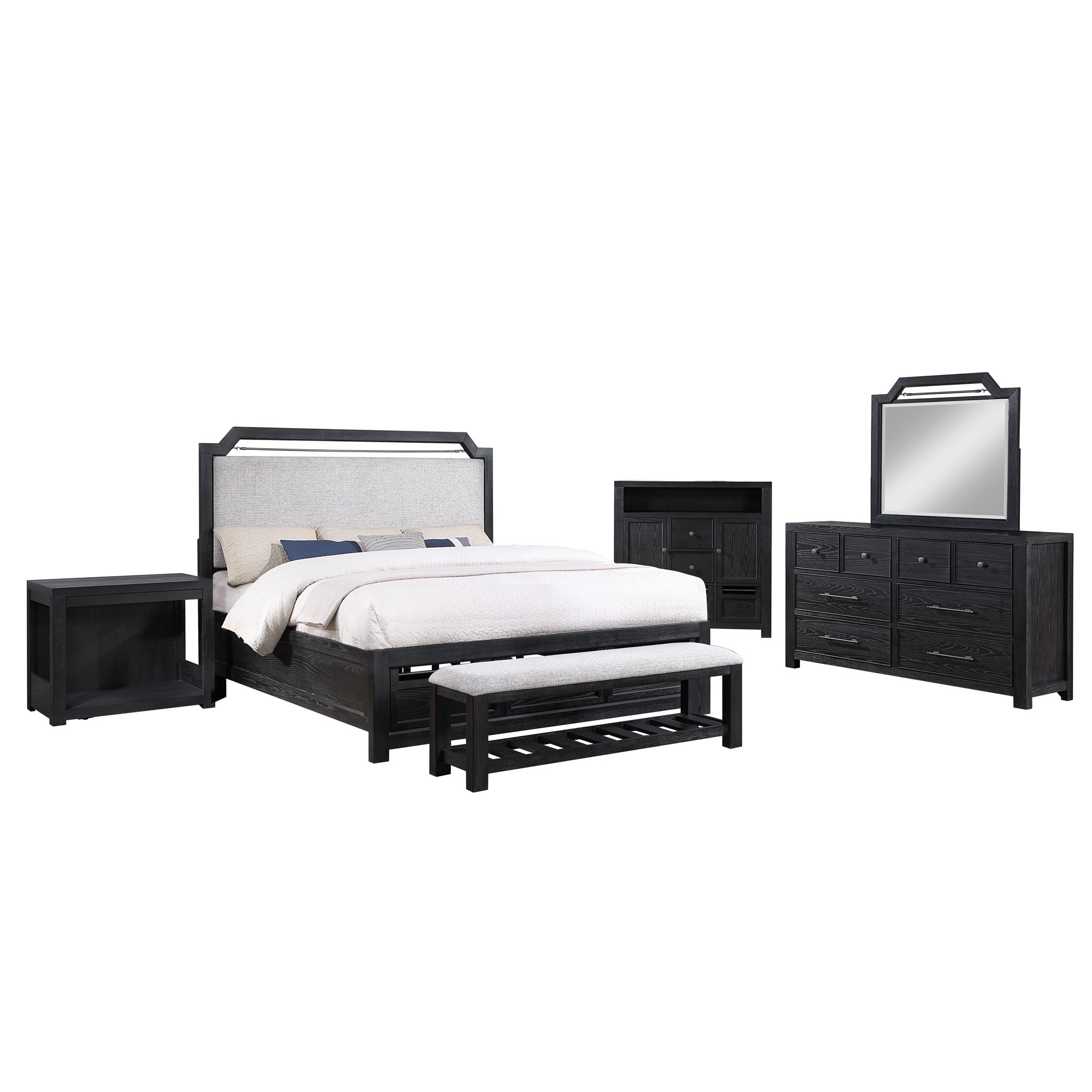 Midnight Valley Queen Storage Bed with 4 Drawers - Modern Platform Bed Frame with Underbed Storage for Bedroom Organization - Perfect for Small Spaces & Guest Rooms