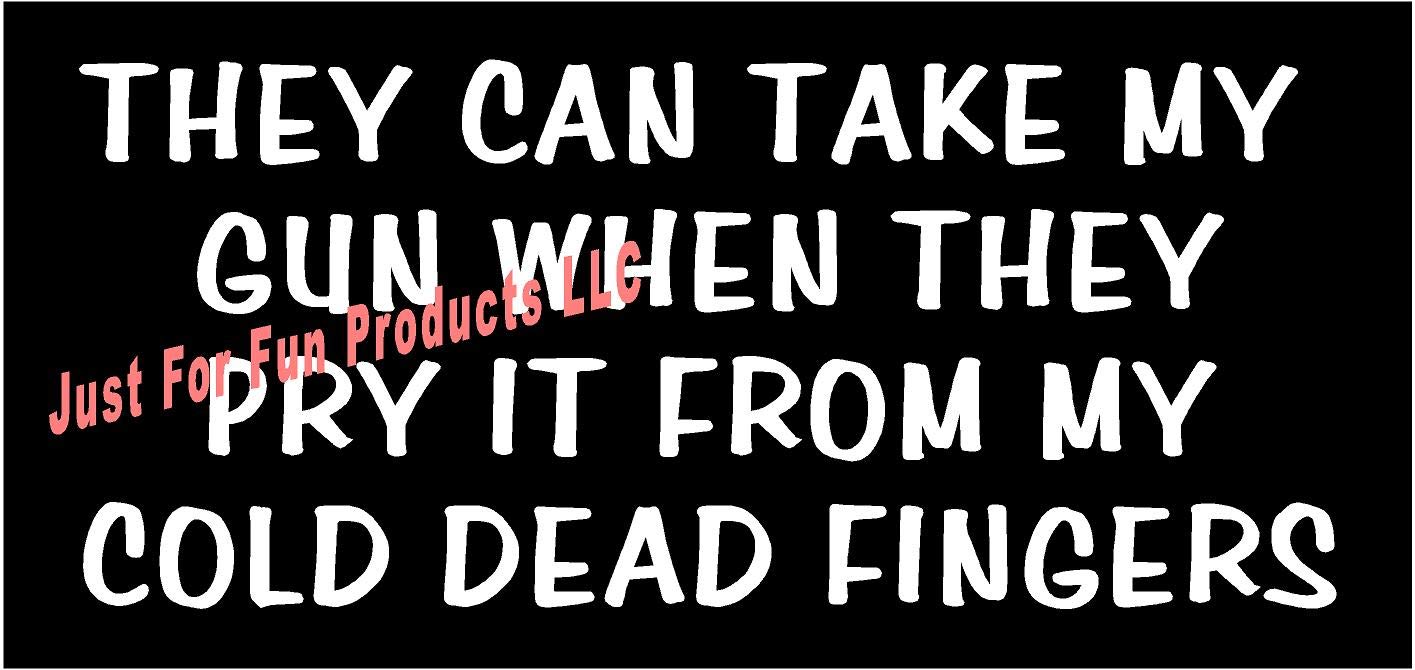 6.75 x 3 Inch Gun Rights Vinyl Die Cut Decal - 'From My Cold Dead Hands' Bumper Sticker for Cars, Trucks, Windows & Laptops | Patriotic Second Amendment Sticker for Firearm Enthusiasts & Political Supporters