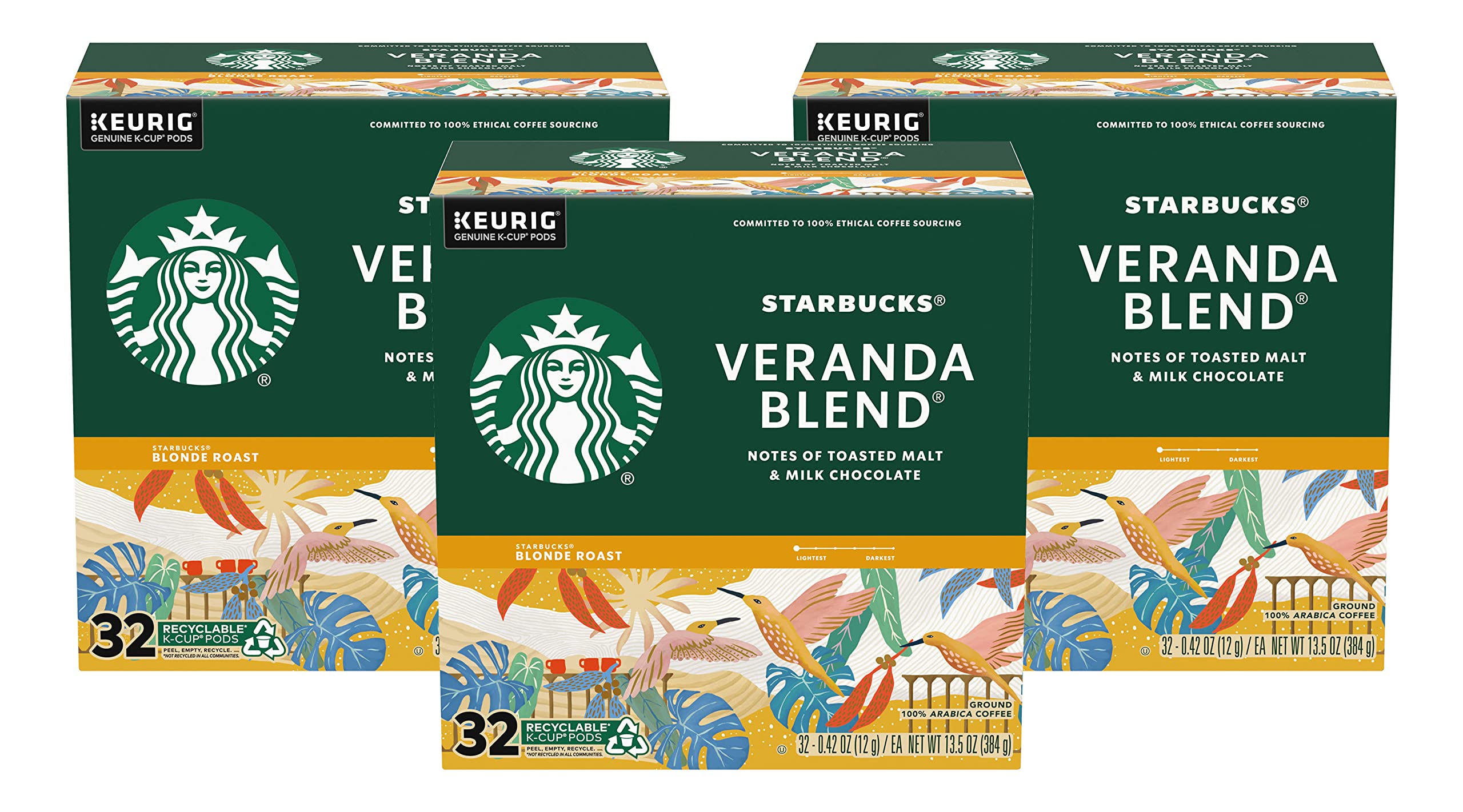 Starbucks Veranda Blend Coffee K-Cups, 96 Count (4 Boxes of 24) - Light Roast Coffee Pods for Keurig Brewers - Perfect for Home, Office & Morning Coffee Routine