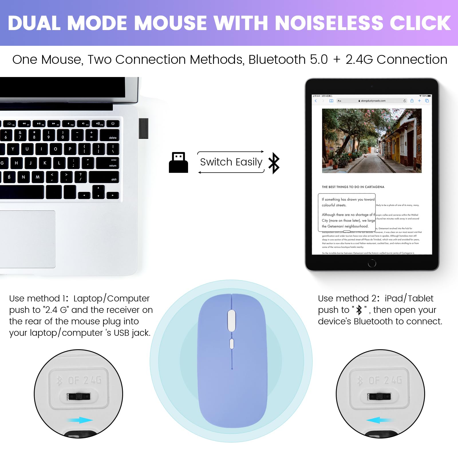 LAMA Wireless Keyboard Case with Bluetooth Mouse for iPad 10.2
