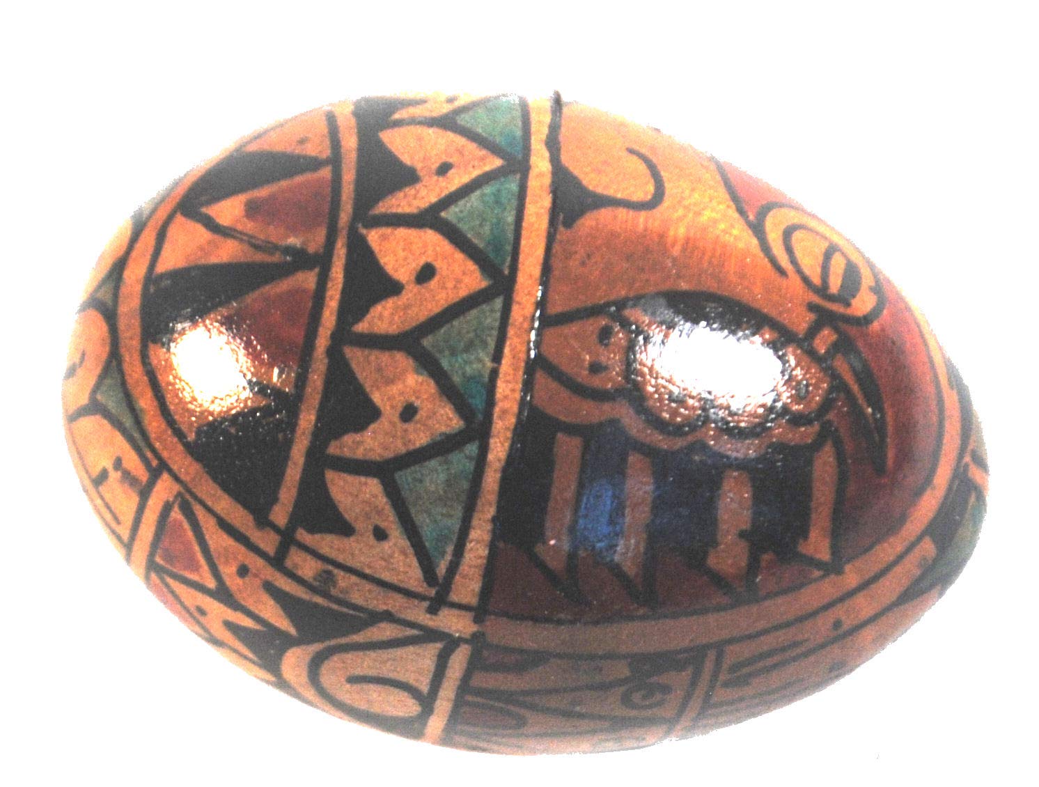 Fair Trade Large Wooden Hand-Painted Egg Shaker - 17cm Circumference - Musical Instrument for Kids, Adults, Classroom & Percussion Band Use