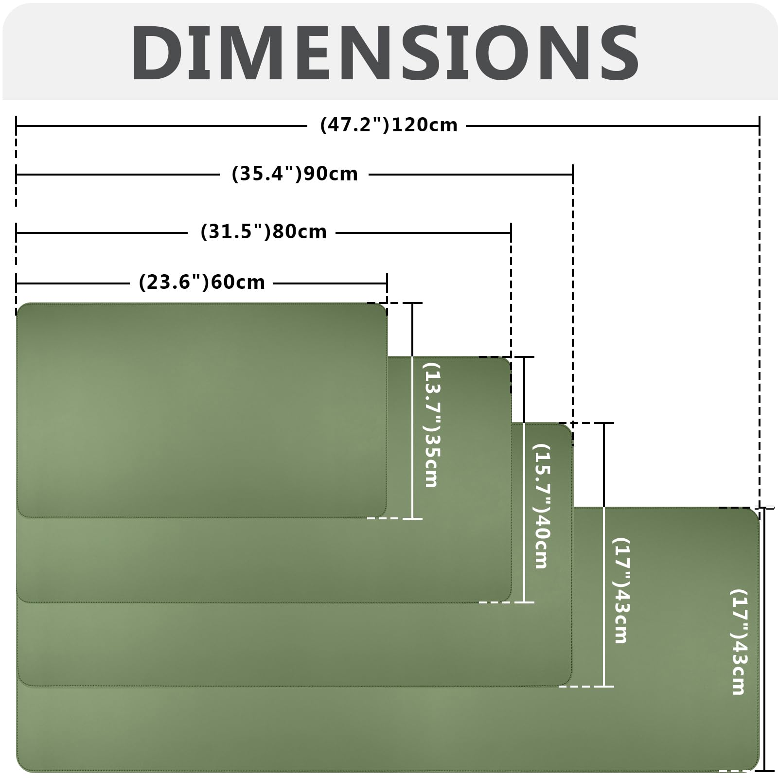Premium Green PU Leather Desk Mat - 31.5