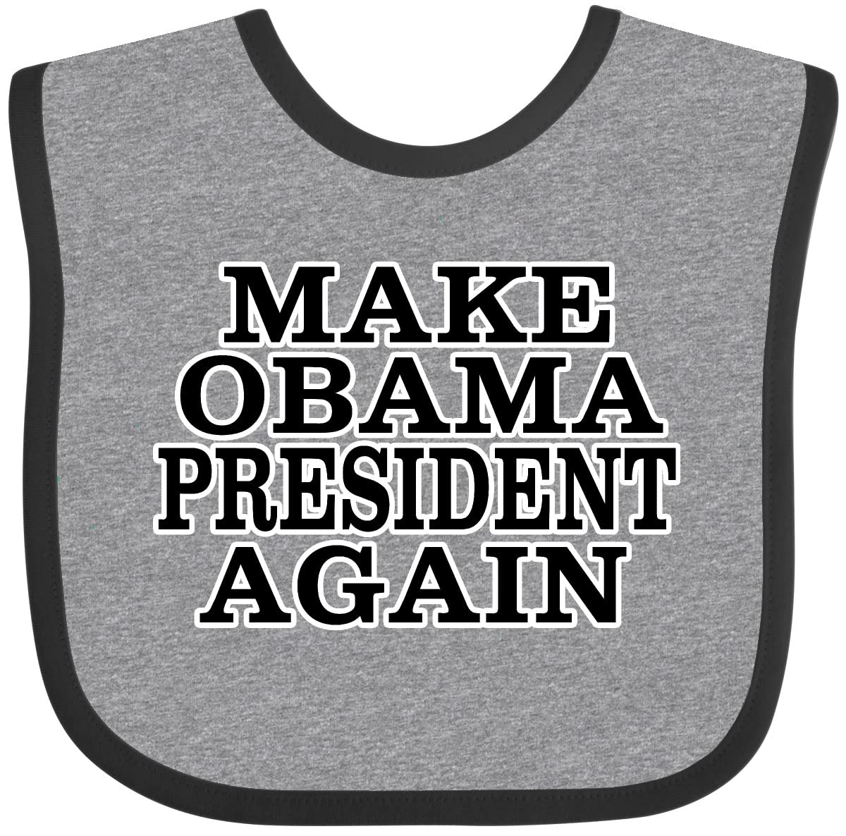 Inktastic Make Obama President Again Baby Bib - Funny Political Baby Gift for Obama Supporters - Perfect for Campaign Events, Baby Showers & Political Enthusiasts