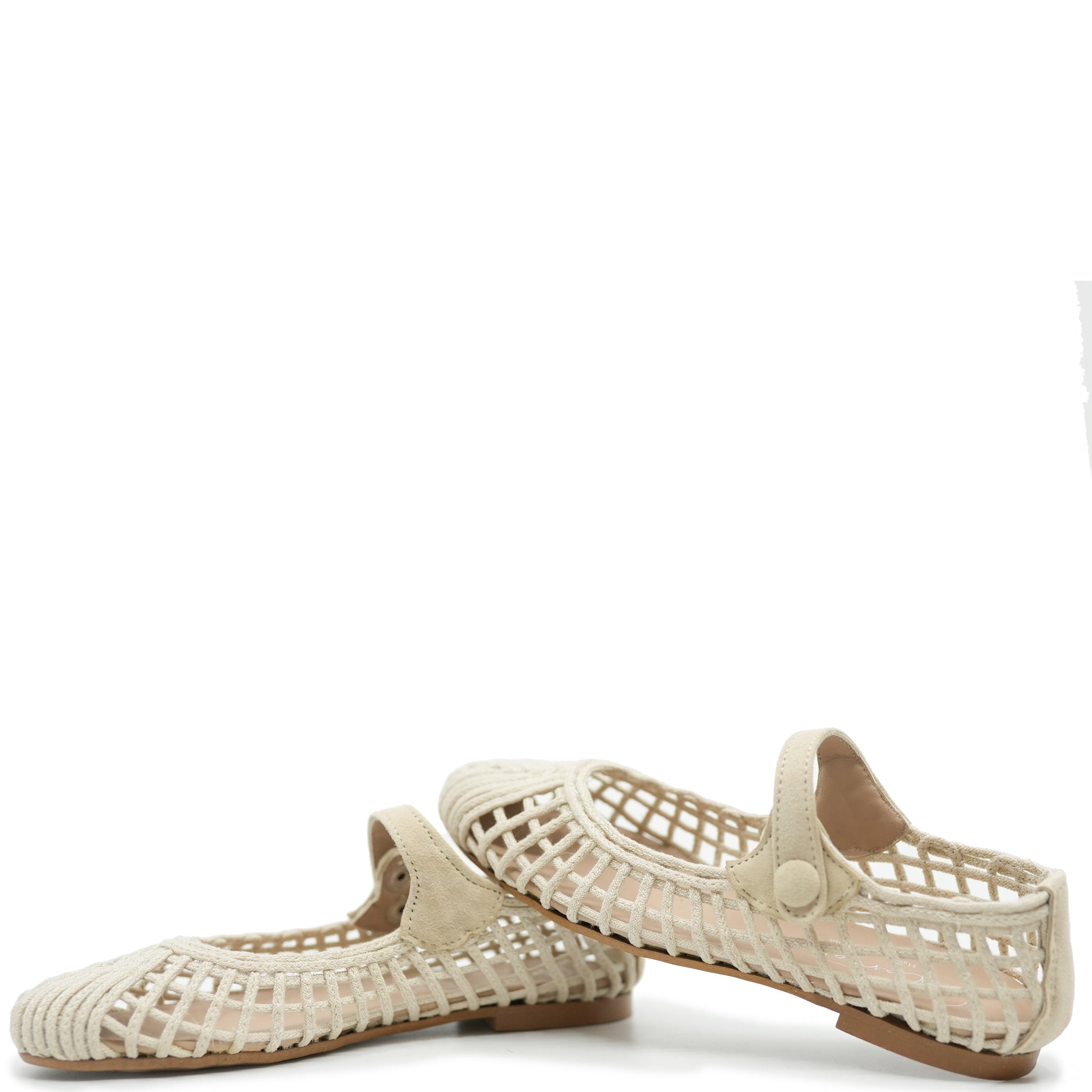 Beige Basketweave Mary Jane Shoes for Women - Comfortable & Stylish Flats for Work, Church & Casual Outfits