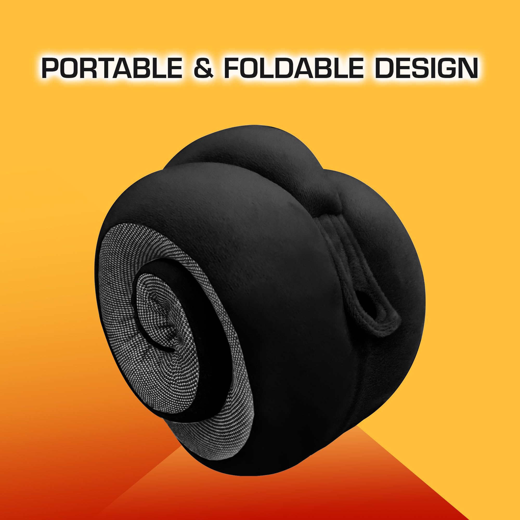 Ultra-Soft Memory Foam Neck Pillow for Travel - Lightweight & Breathable Airplane Pillow with Premium Eye Mask & Carry Bag - Perfect for Long Flights, Road Trips & Office Naps (Black)