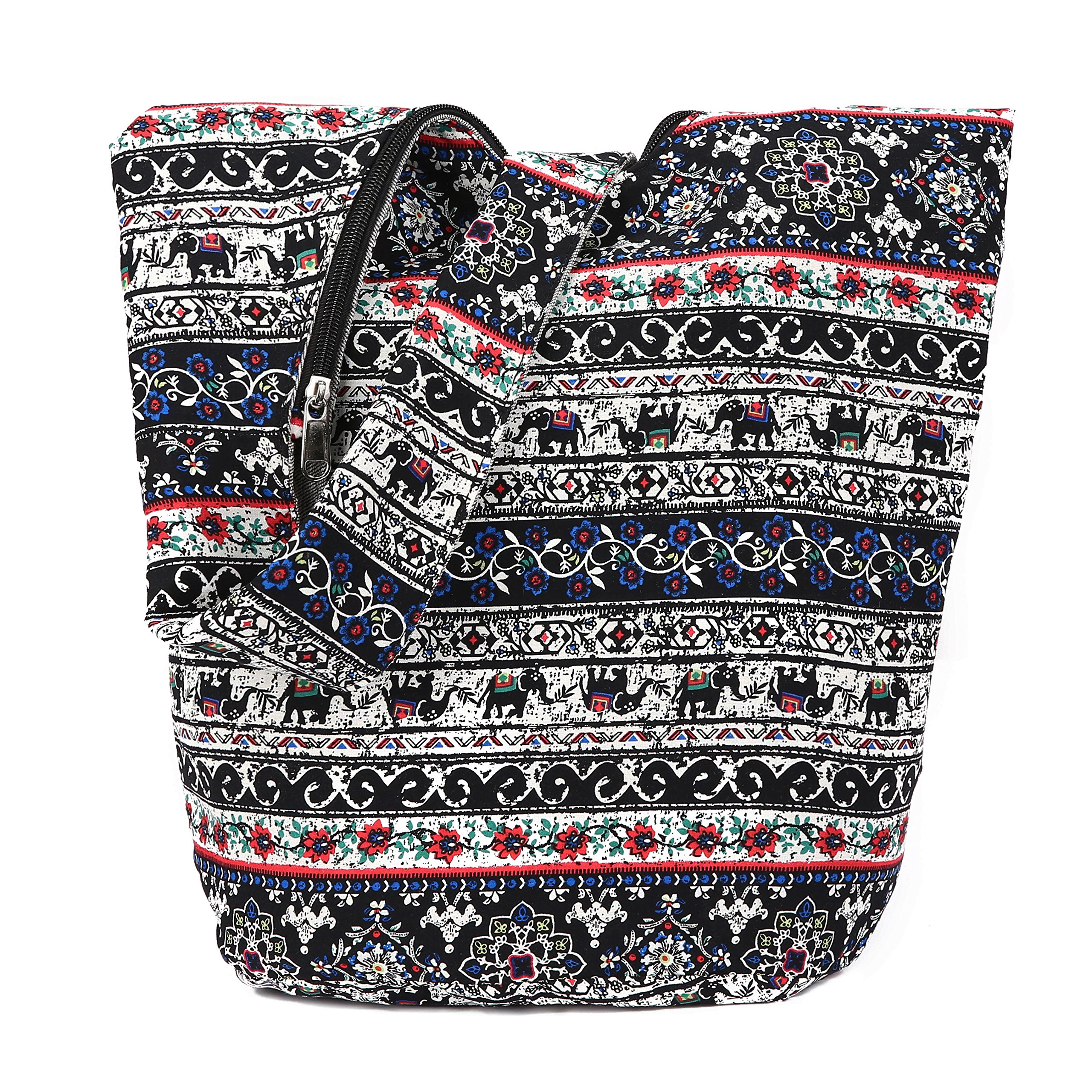 Stylish Women's Canvas Shoulder Bags - Bohemian Crossbody Purse with Animal Print for Everyday Use, Travel & Festival Outfits