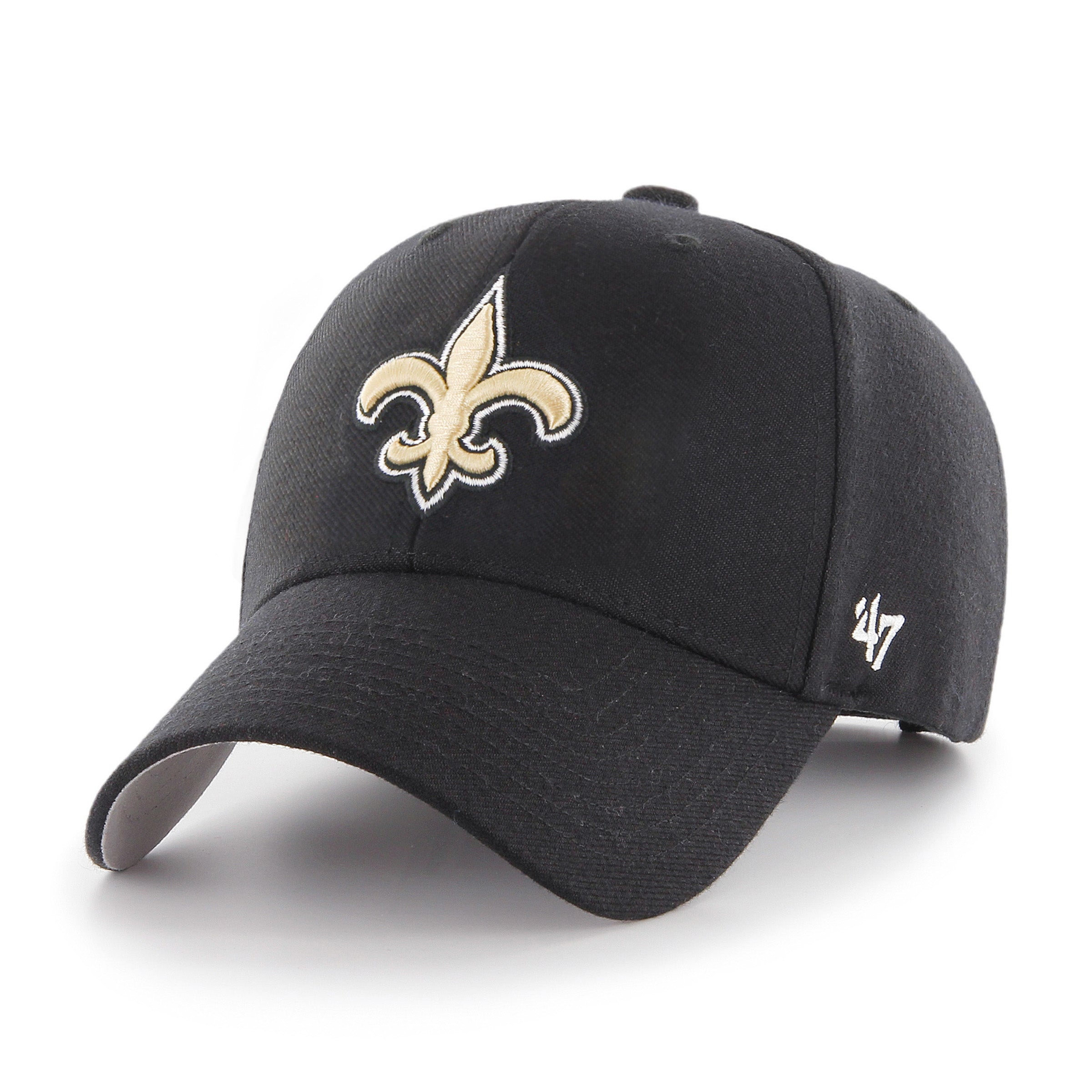 47 Brand New Orleans Saints MVP Adjustable Hat - Black & White - Perfect for Game Day, Tailgating & Saints Fan Gifts