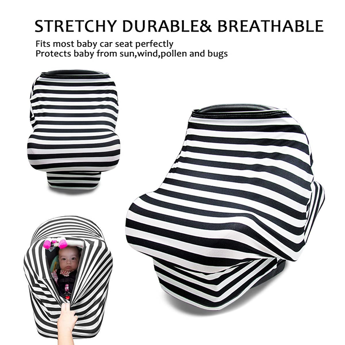 Breathable Nursing Cover for Baby Breastfeeding - Multi-Use Nursing Scarf, Car Seat Canopy & Shopping Cart Cover | Perfect for Nursing in Public, Travel & Errands
