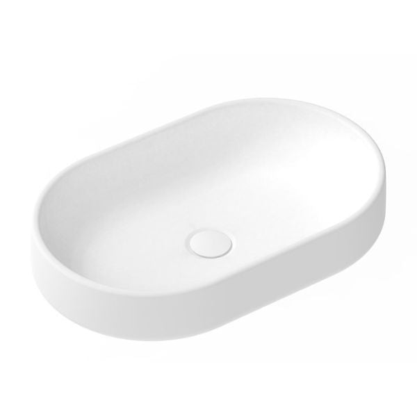 ADP Norma Concrete 550 x 350mm Modern Above Counter Bathroom Sink in Sea Salt Color - Perfect for Contemporary Vanities and Powder Rooms