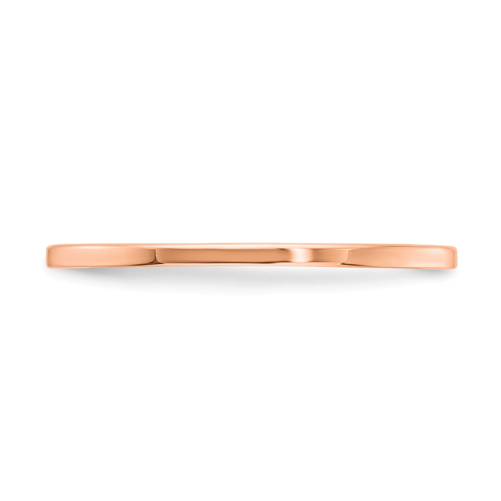 10K Rose Gold 1.2mm Flat Stackable Band Ring - Size 4.5 - Dainty Thin Wedding Band for Women - Perfect for Stacking, Anniversary Gift, or Everyday Wear
