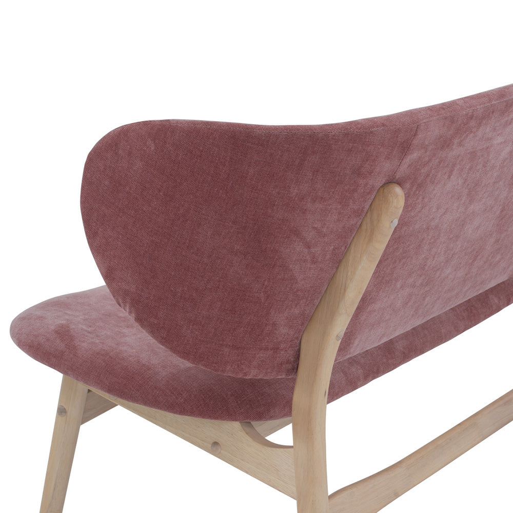POLARA 2 Seater Lounge Chair - Modern Oak Wood Frame with Salmon Fabric - Perfect for Living Room, Patio or Office Relaxation