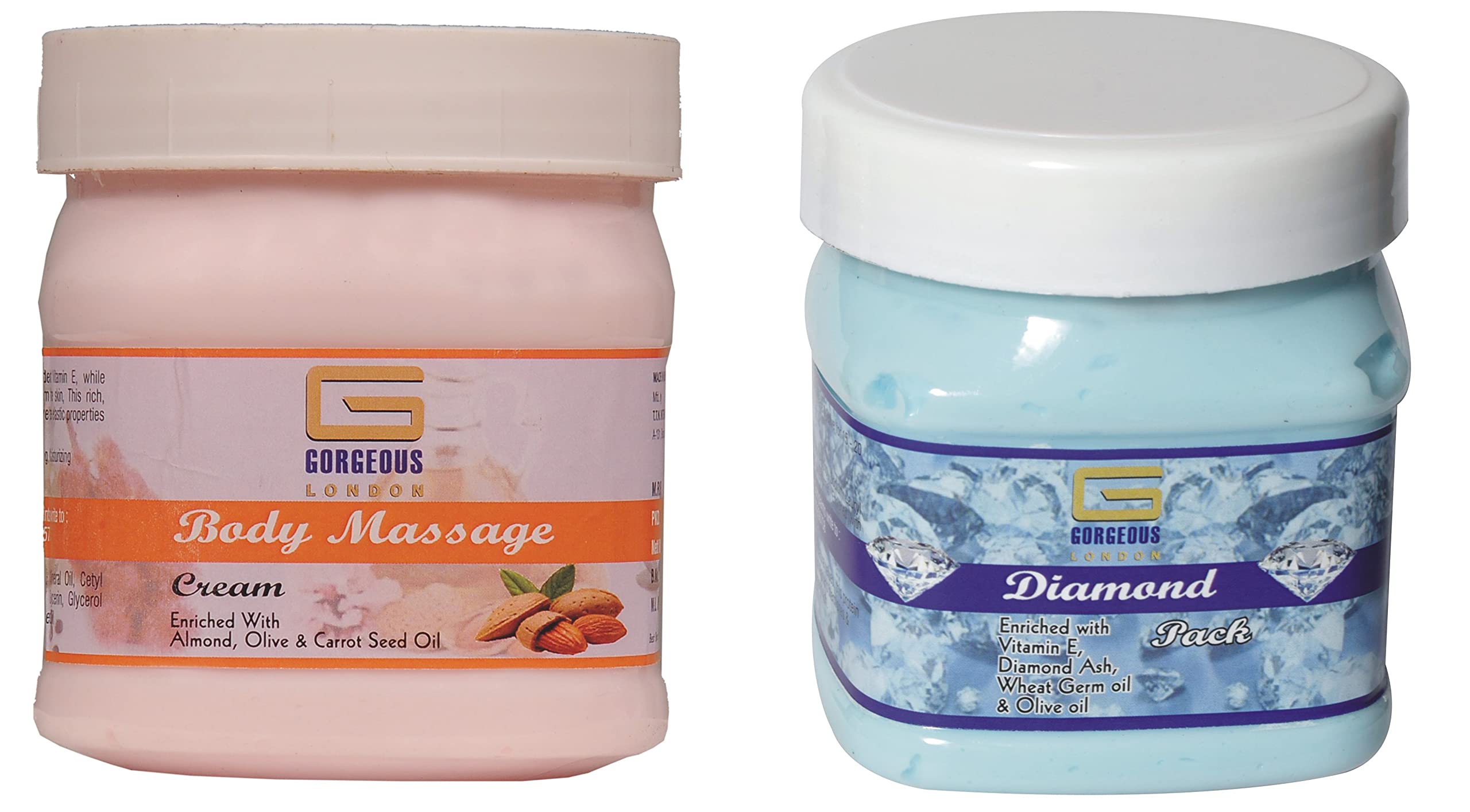 Luxury London Body Massage Cream & Diamond Pack Combo - 2 Pack (450g Each) | Deep Relaxation & Skin Rejuvenation for Spa & Home Use