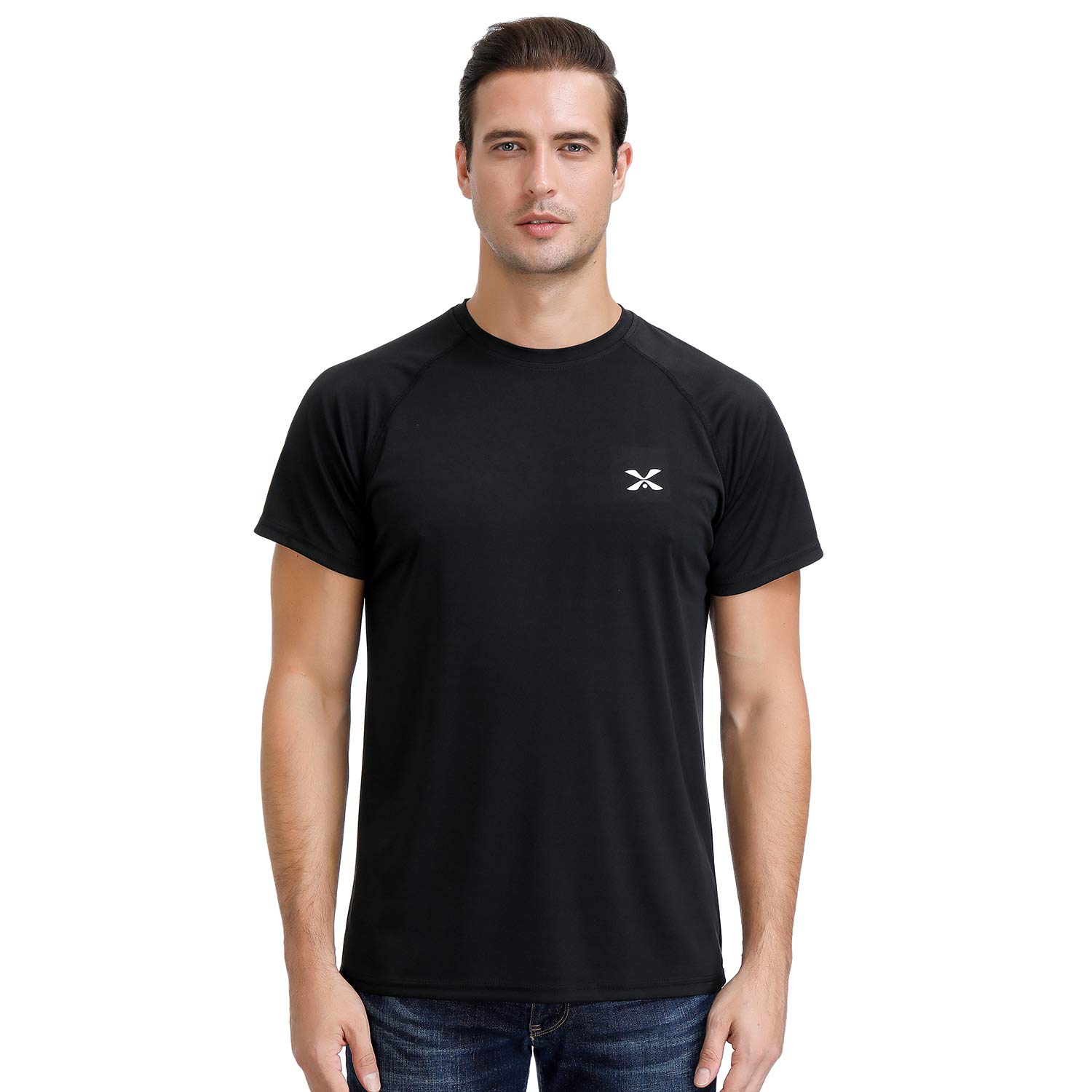 **Men's Lightweight UPF 50+ Short Sleeve T-Shirt - Athletic Dry Fit Workout Shirt for Running, Gym & Outdoor Activities**