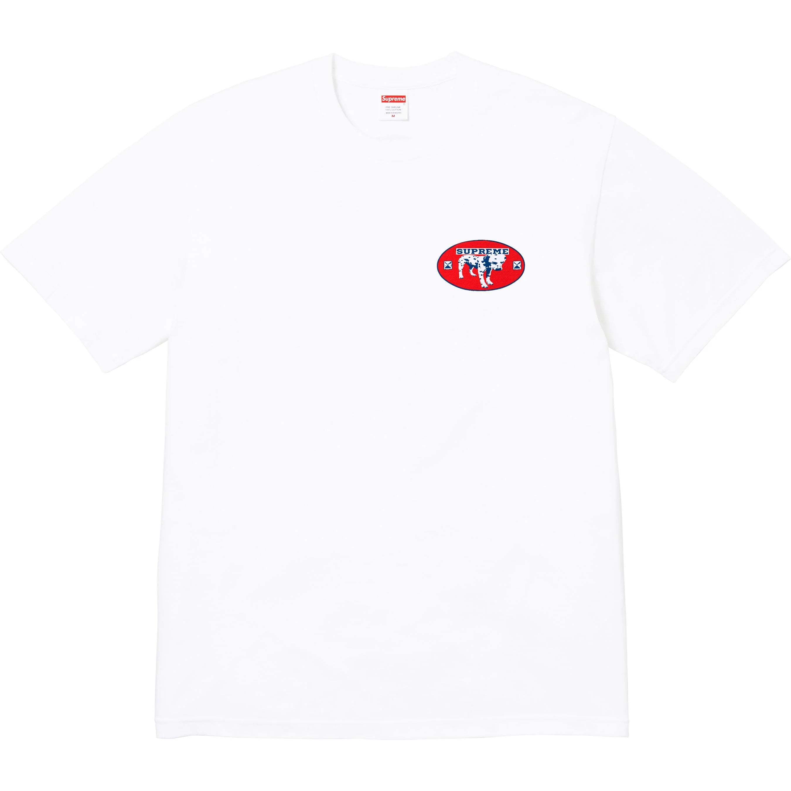Supreme Dalmatian Print T-Shirt for Men - Classic White Cotton Tee - Trendy Streetwear for Casual Outfits and Hip Hop Fashion