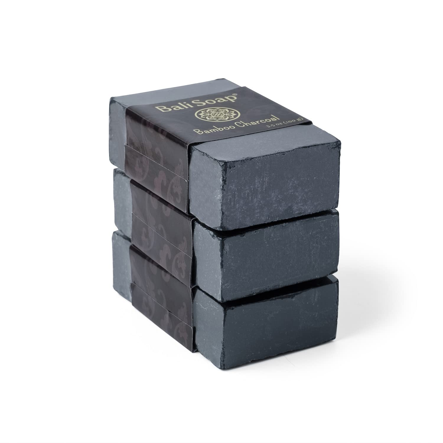 Bamboo Charcoal Natural Soap Bar for Men & Women - Vegan, Handmade, Exfoliating Body & Face Cleanser - 3 Pack (3.5 Oz Each) - Deep Cleansing for Acne, Blackheads & Oily Skin - Perfect for Shower, Bath & Daily Skincare Routine