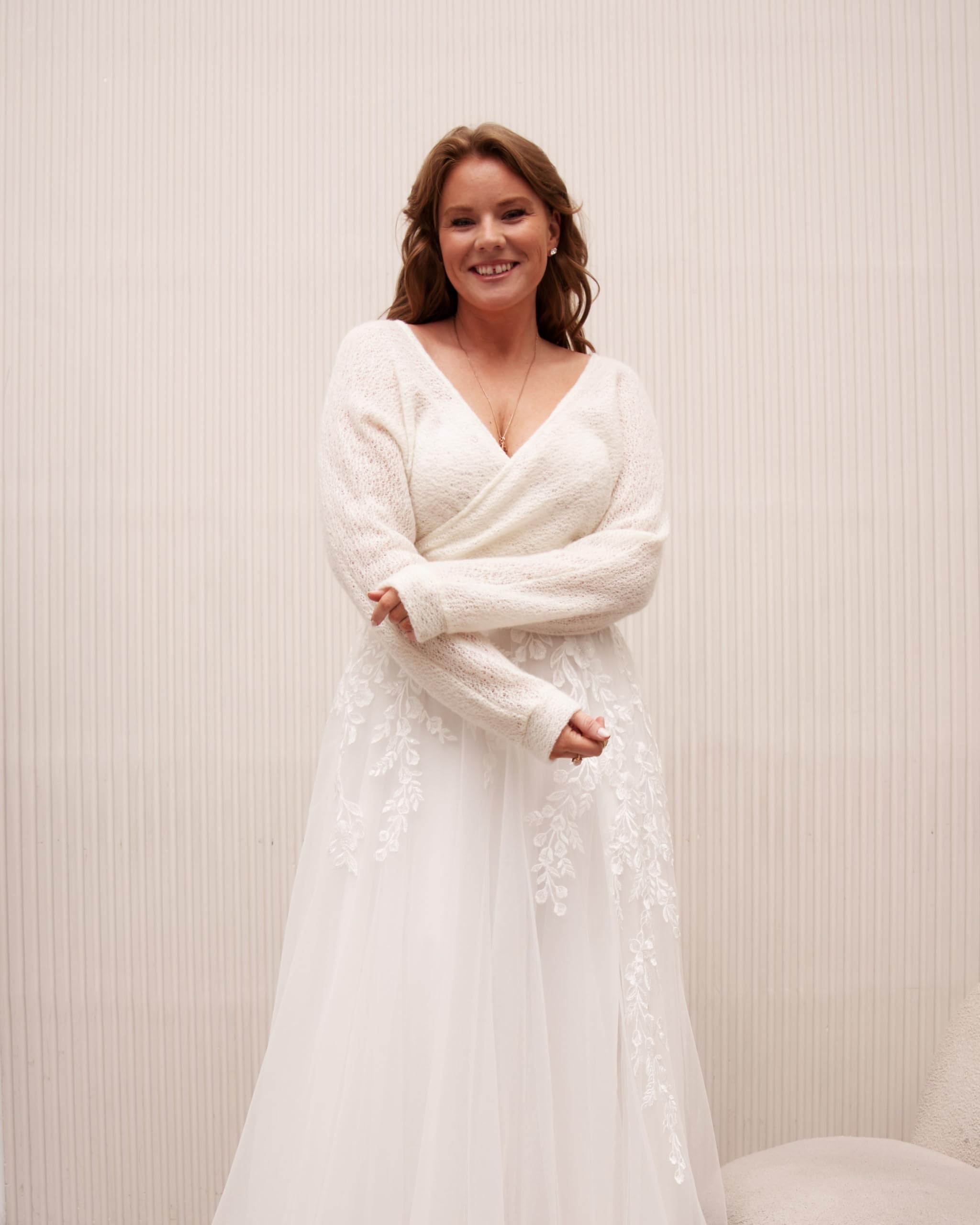 Elegant White Tie Wrap Bridal Cardigan - Cropped Wedding Sweater for Dresses, Plus Size X-Large Available | Perfect for Bridal Showers, Weddings & Special Occasions