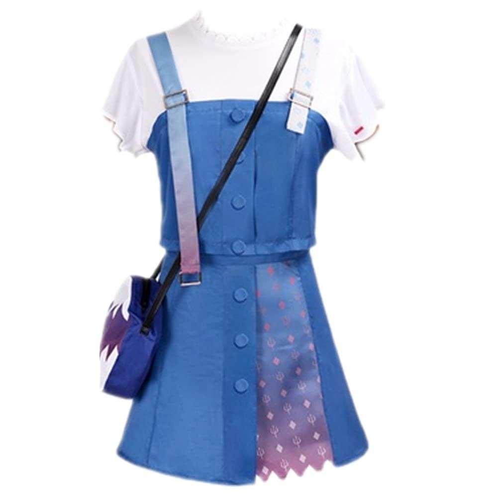 Hololive VTuber Gawr Gura Blue Shark Cosplay Costume Set - Cute Anime Uniform Dress with Tail & Wig for Halloween, Conventions, and Daily Cosplay
