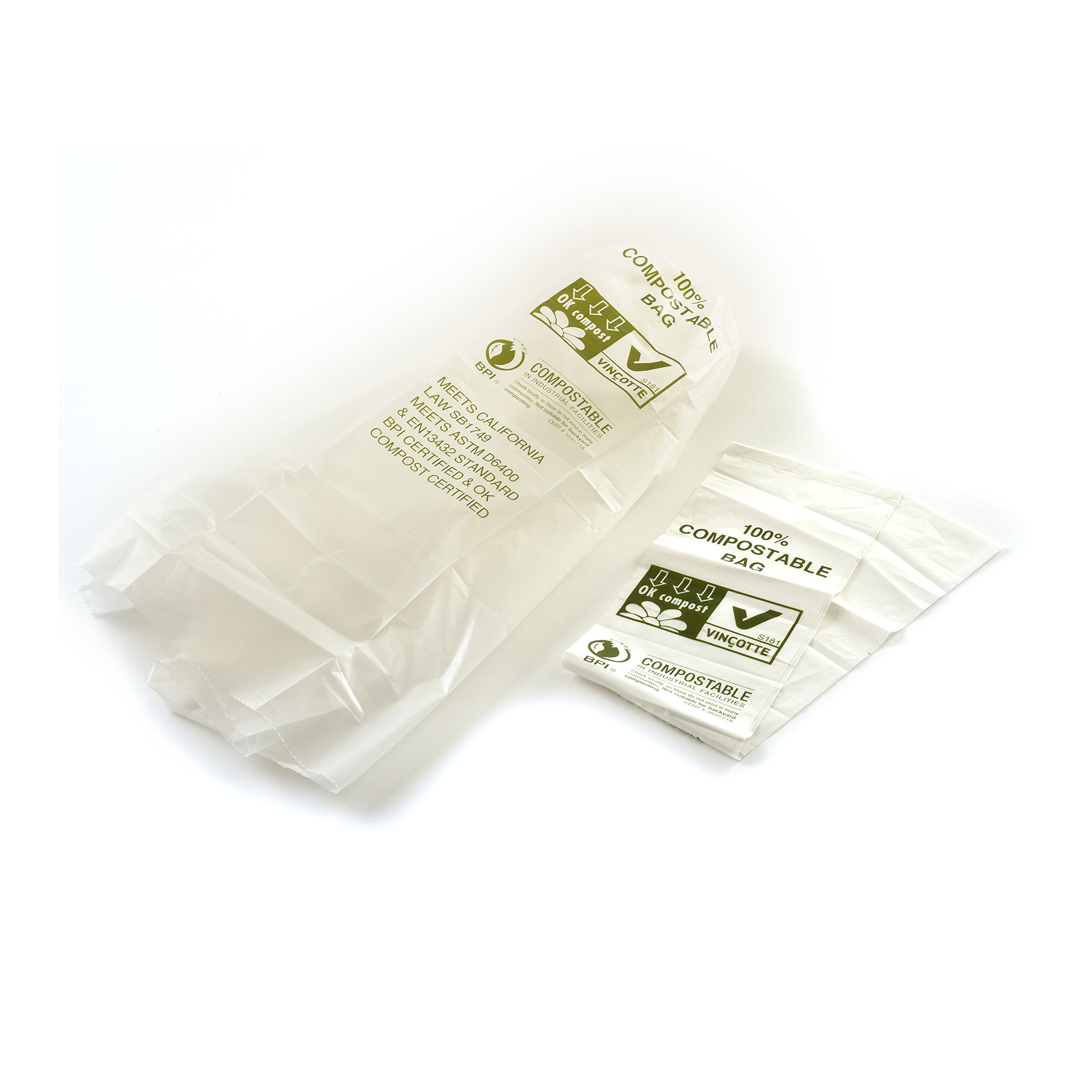 Norpro 100% Compostable Trash Bags - 50 Count Eco-Friendly Kitchen Waste Bags, Grey | Perfect for Food Scraps, Organic Waste & Sustainable Home Cleaning