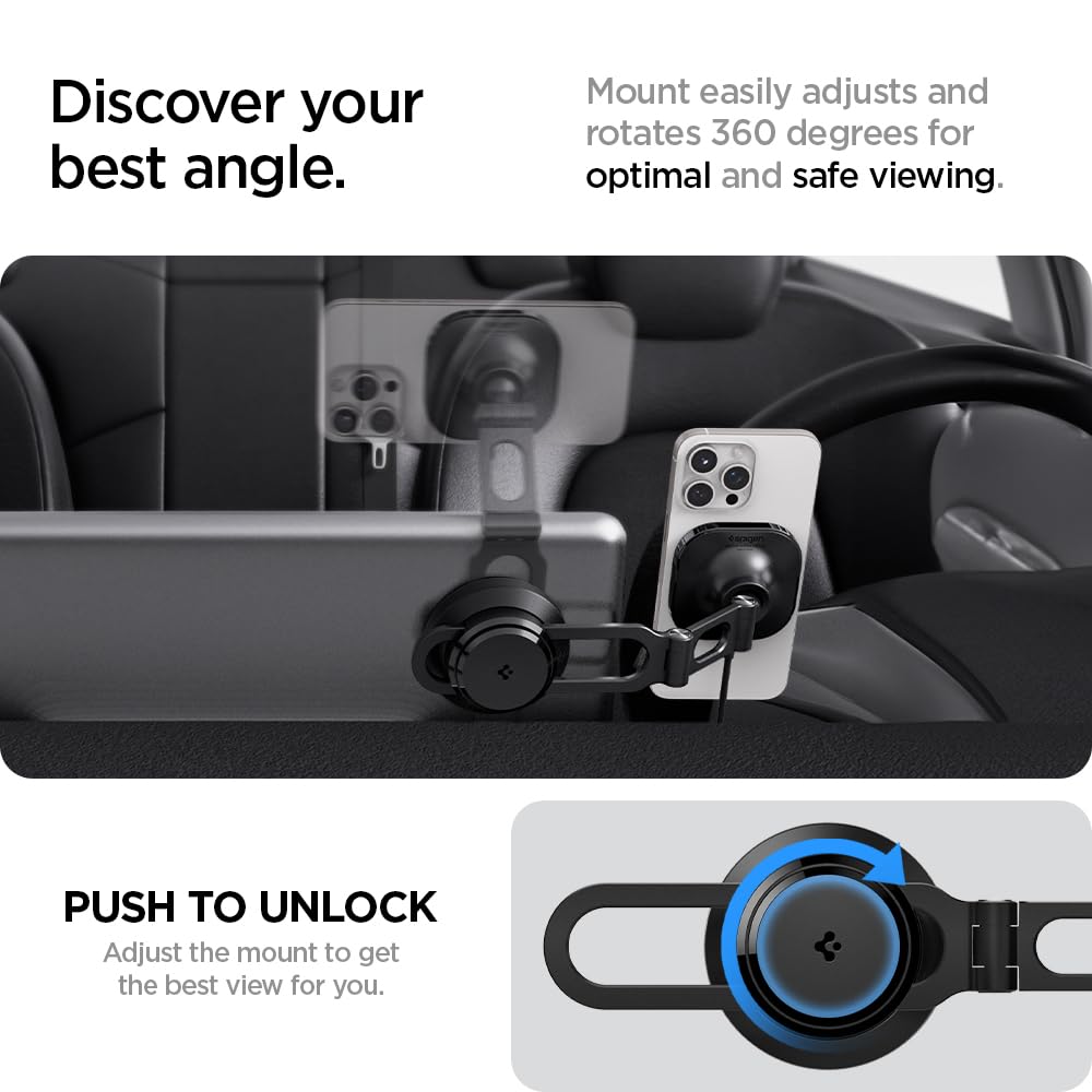 Spigen OneTap Pro 3 Wireless Car Charger for Tesla with MagSafe Compatibility - iPhone 16 Pro Max/16 Pro/16 Plus/16/15/14/13/12 (Dashboard Screen Mount) - Perfect for Hands-Free Charging While Driving