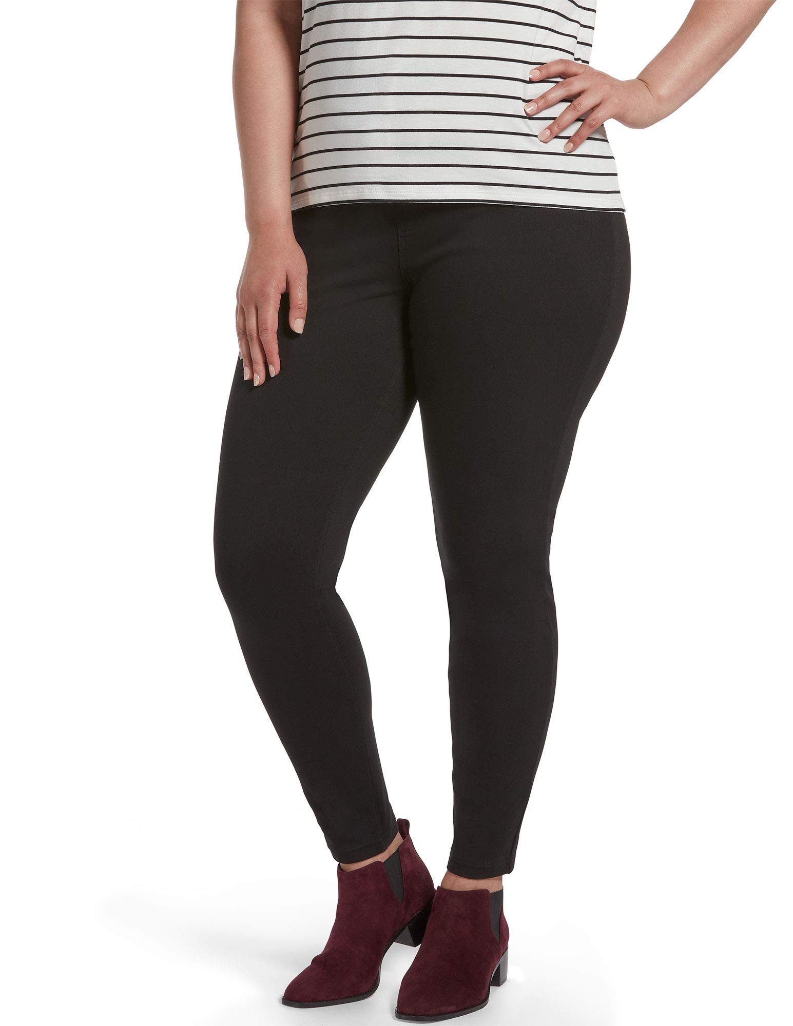 HUE Women's Ultra Soft High Waist Denim Leggings - Stretchy Comfort Fit Skinny Jeans for Everyday Wear | Perfect for Work, Casual & Travel Outfits