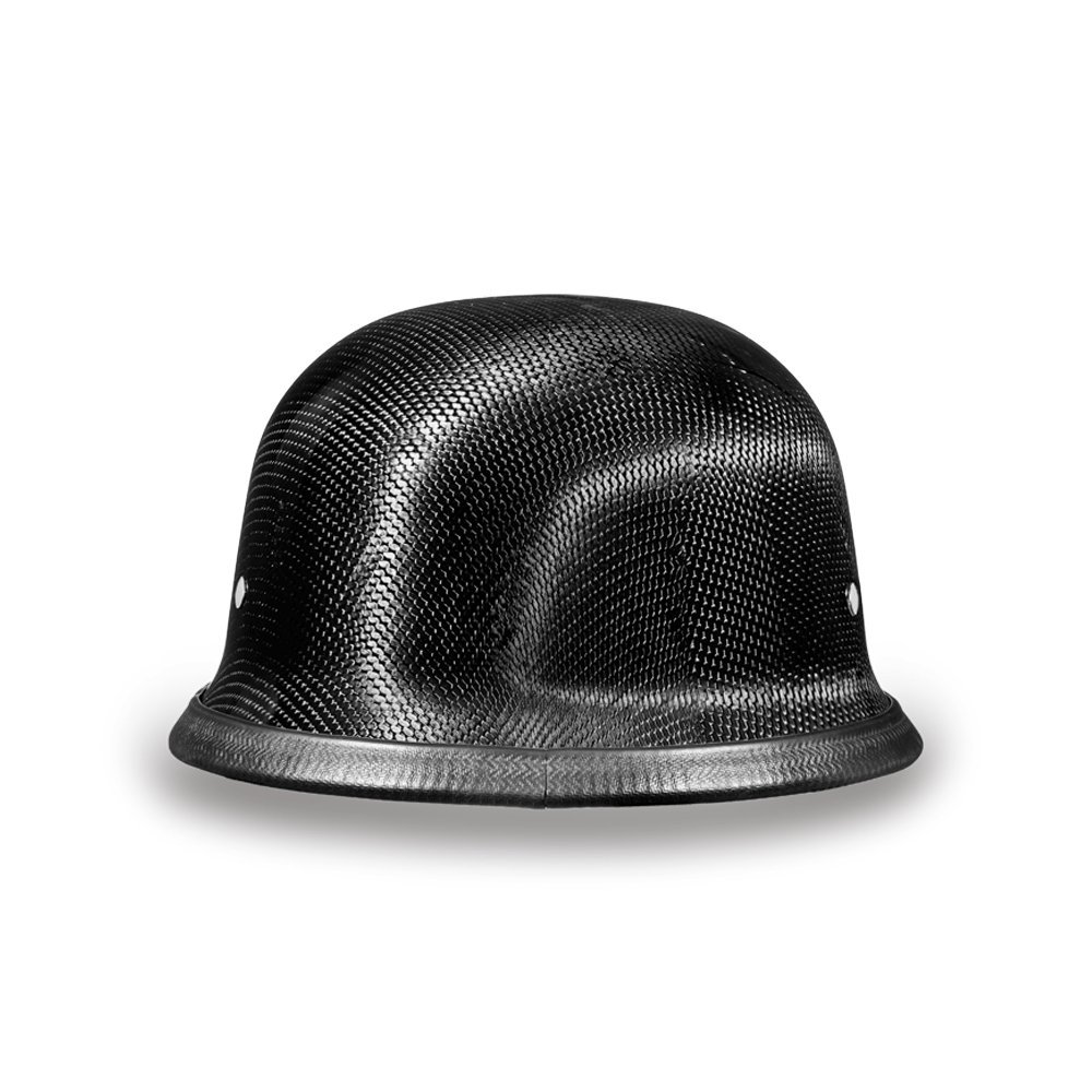 Daytona Carbon Fiber Motorcycle Half Helmet - Lightweight Retro Skull Cap with Breathable Liner & Head Wrap - Perfect for Cruiser, Chopper, and Vintage Bike Riders