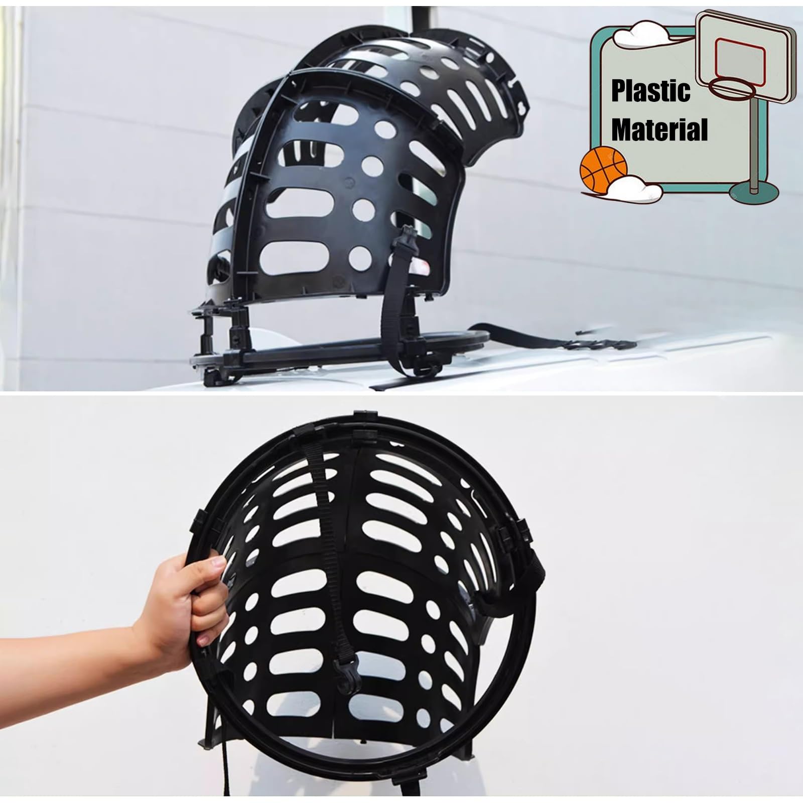 LXLZYXSF No Ball Pickup Basketball Return System - Wall Mounted Solo Shooting Trainer for Kids & Adults | Portable Lightweight Rebounder | Perfect for Driveway, Backyard & Gym Practice (Black)