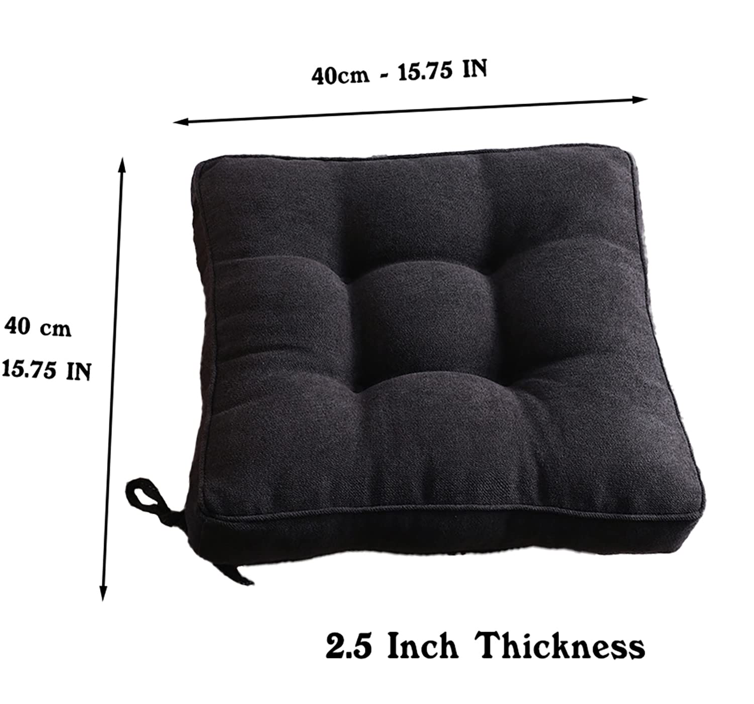 6 Pack Dining Chair Cushions Set - Comfortable Seat Pads for Kitchen, Dining Room, Office & Sofa Chairs - Breathable Fabric & Non-Slip Design (Black) - Perfect for Home Decor, Family Gatherings & Daily Use