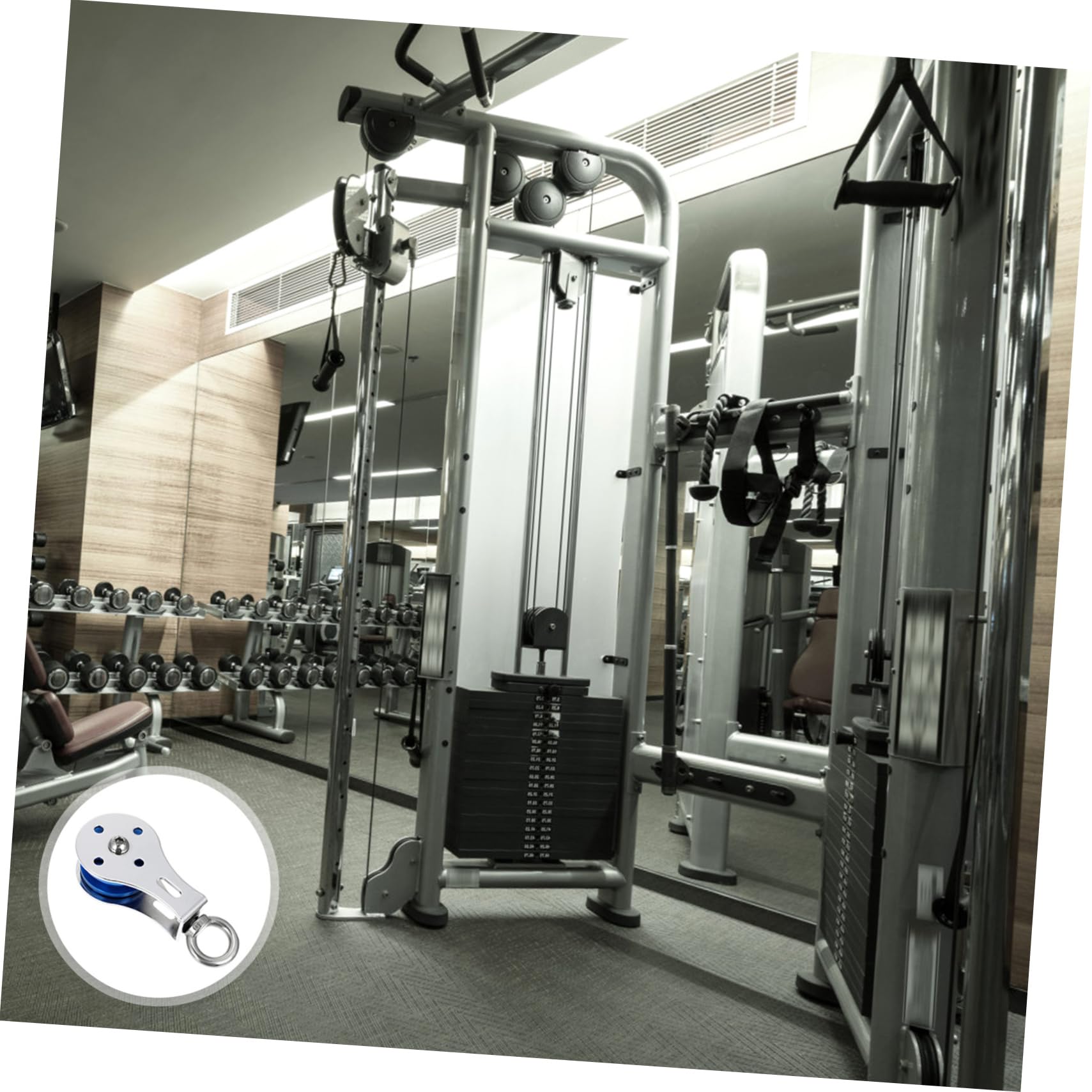 Kisangel 3-Piece Pulley System for Tricep Rope Attachment - Heavy Duty Fitness Cable Machine Accessories for Home Gym & Cross Training Workouts - Perfect for Strength Training, Muscle Building & Body Toning