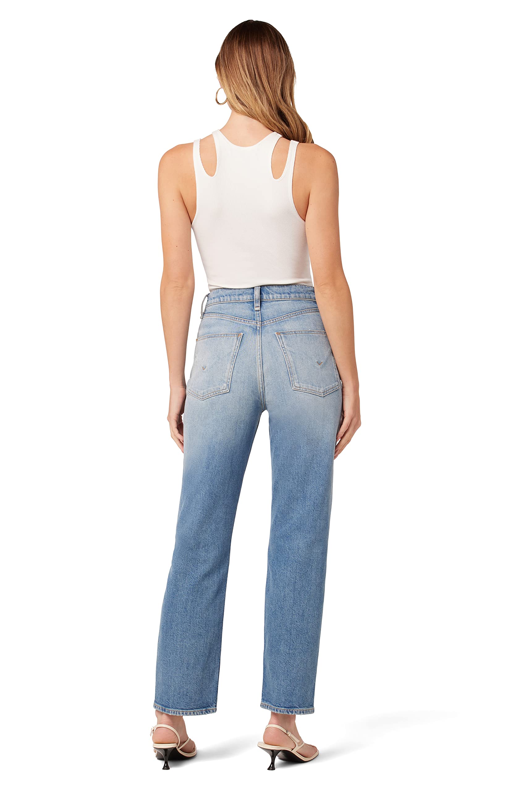 HUDSON Women's Jade High Rise Straight Leg Loose Fit Jeans - Comfortable Stretch Denim Pants for Casual Wear & Everyday Outfits