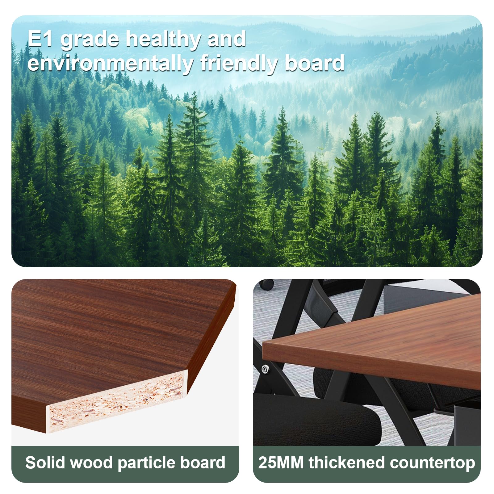 Foldable Flip Top Conference Table with Wheels - 4-Pack 47.2