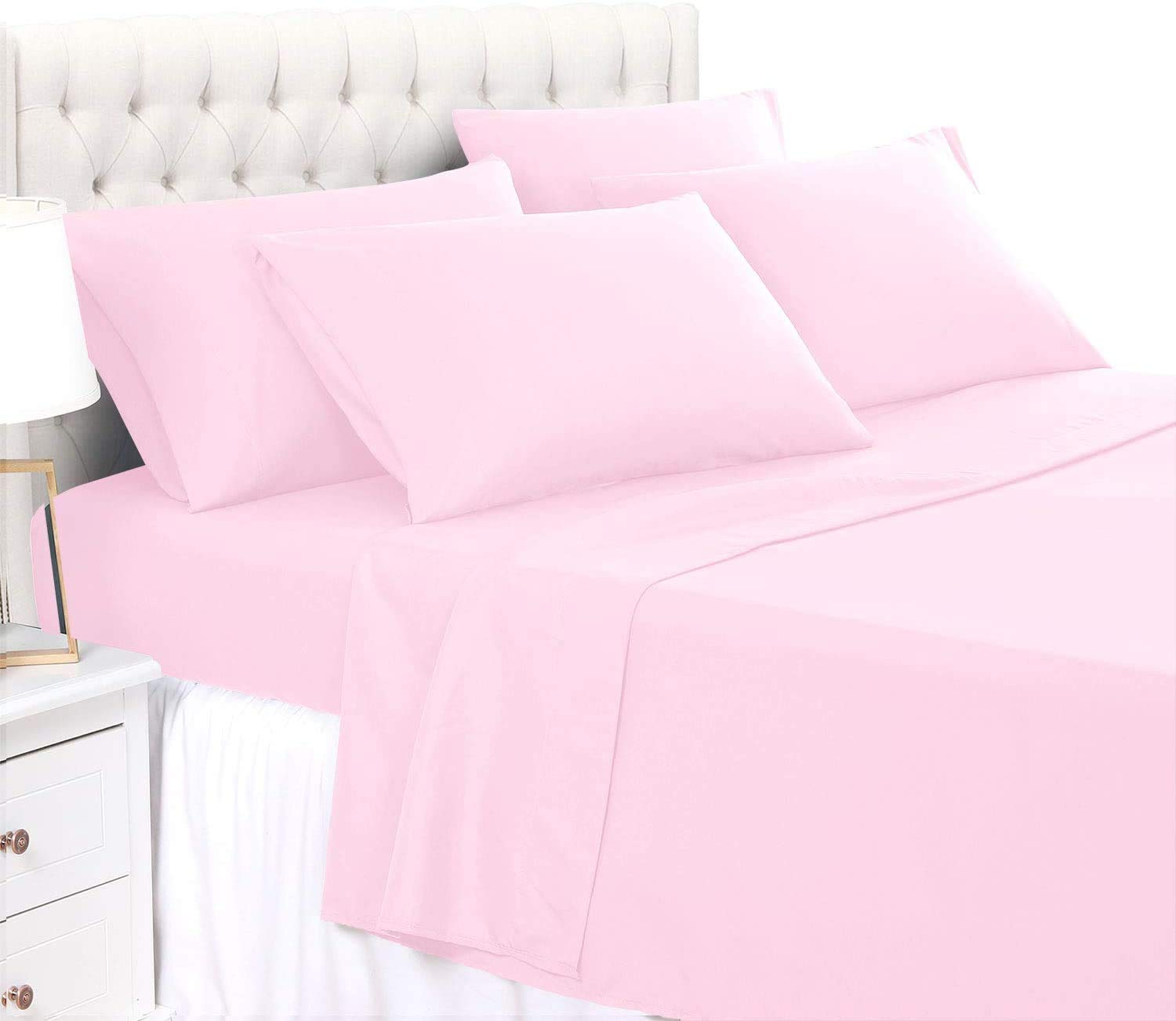 Premium 600 Thread Count 100% Long Staple Cotton Sheet Set - 4 Piece Twin XL Bed Sheets with Deep Pockets (Fits Mattress Up to 15