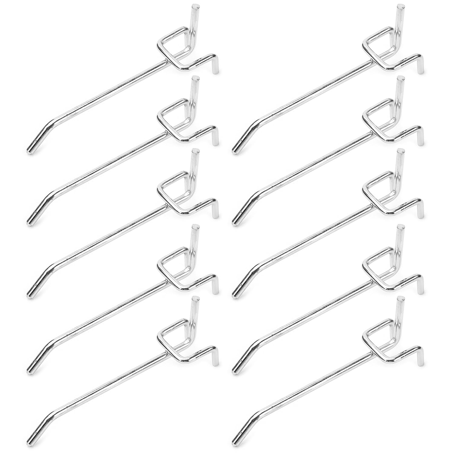 10 Pack 4 Inch Iron Pegboard Hooks - Heavy Duty Garage Storage Hooks for 1/8