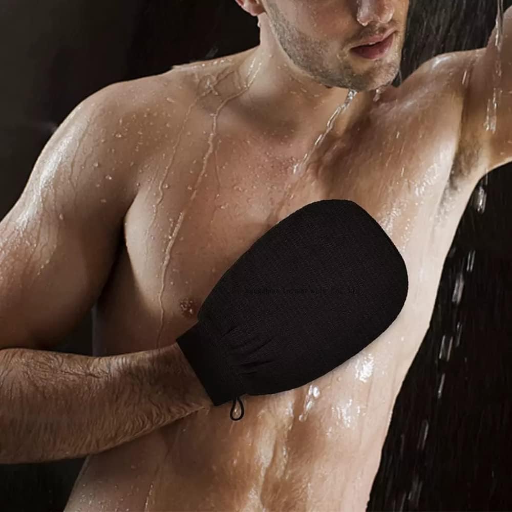 7Seas Hammam Exfoliating Bath Gloves (2Pcs, Multicolor) - Body & Face Scrub for Dead Skin Removal, Tan Reduction & Home Spa Treatment - Perfect for Exfoliation, Smooth Skin & Relaxing Bath Time