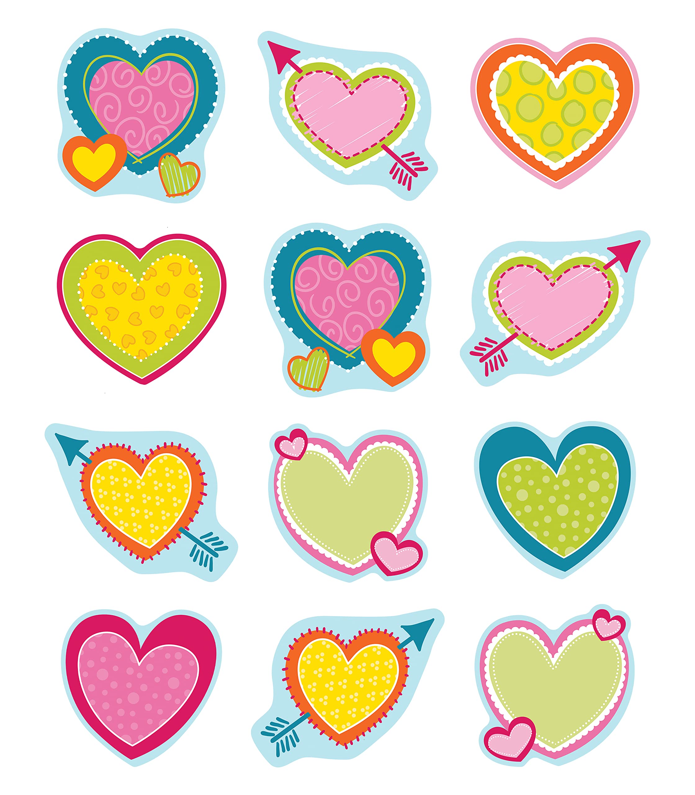 Colorful Hearts Valentine's Day Decorations - 36pc Heart Cutouts for Classroom, Locker & Bulletin Board Decor | DIY Valentine's Crafts, Party & School Decorations