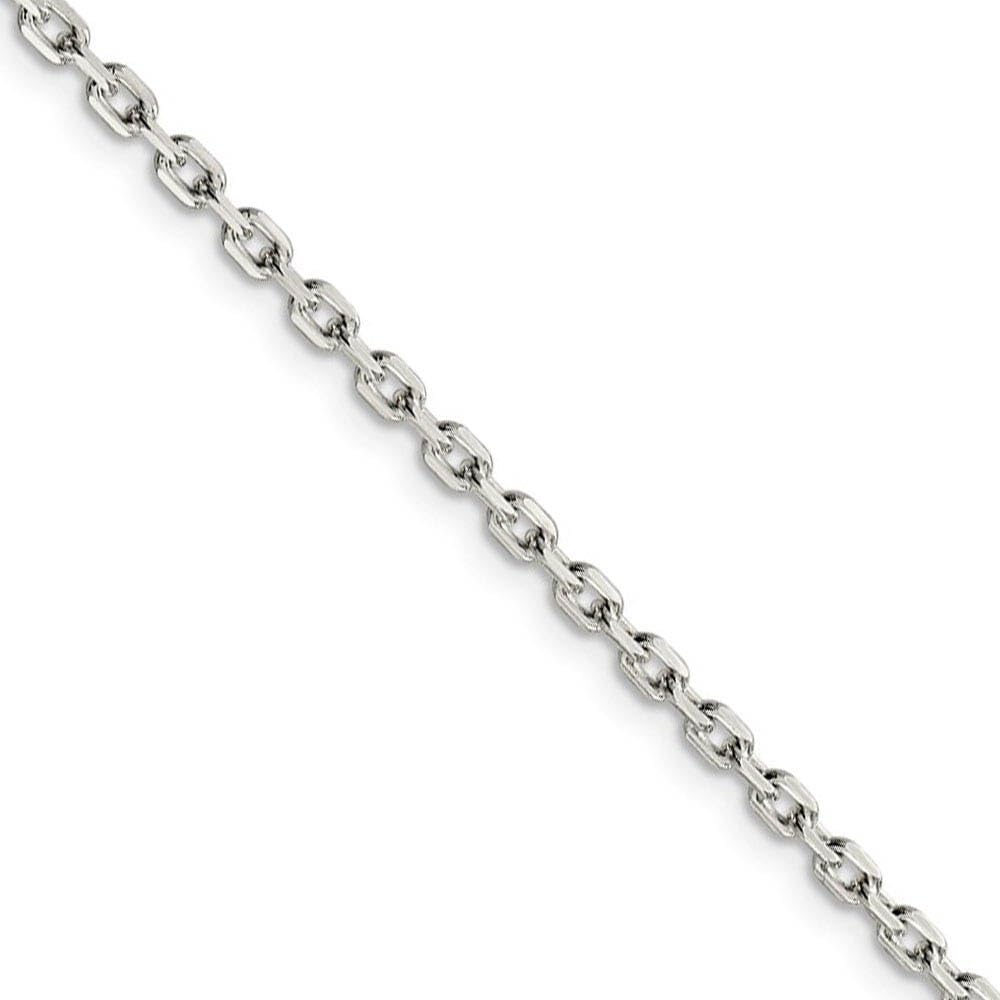 2.75mm Sterling Silver Solid Beveled Oval Cable Chain Necklace for Women - Dainty & Elegant Jewelry Gift for Her - Perfect for Everyday Wear, Layering & Special Occasions